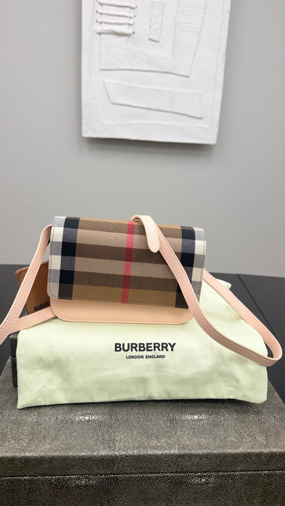 BRAND NEW - Burberry Pink Novacheck Crossbody Bag