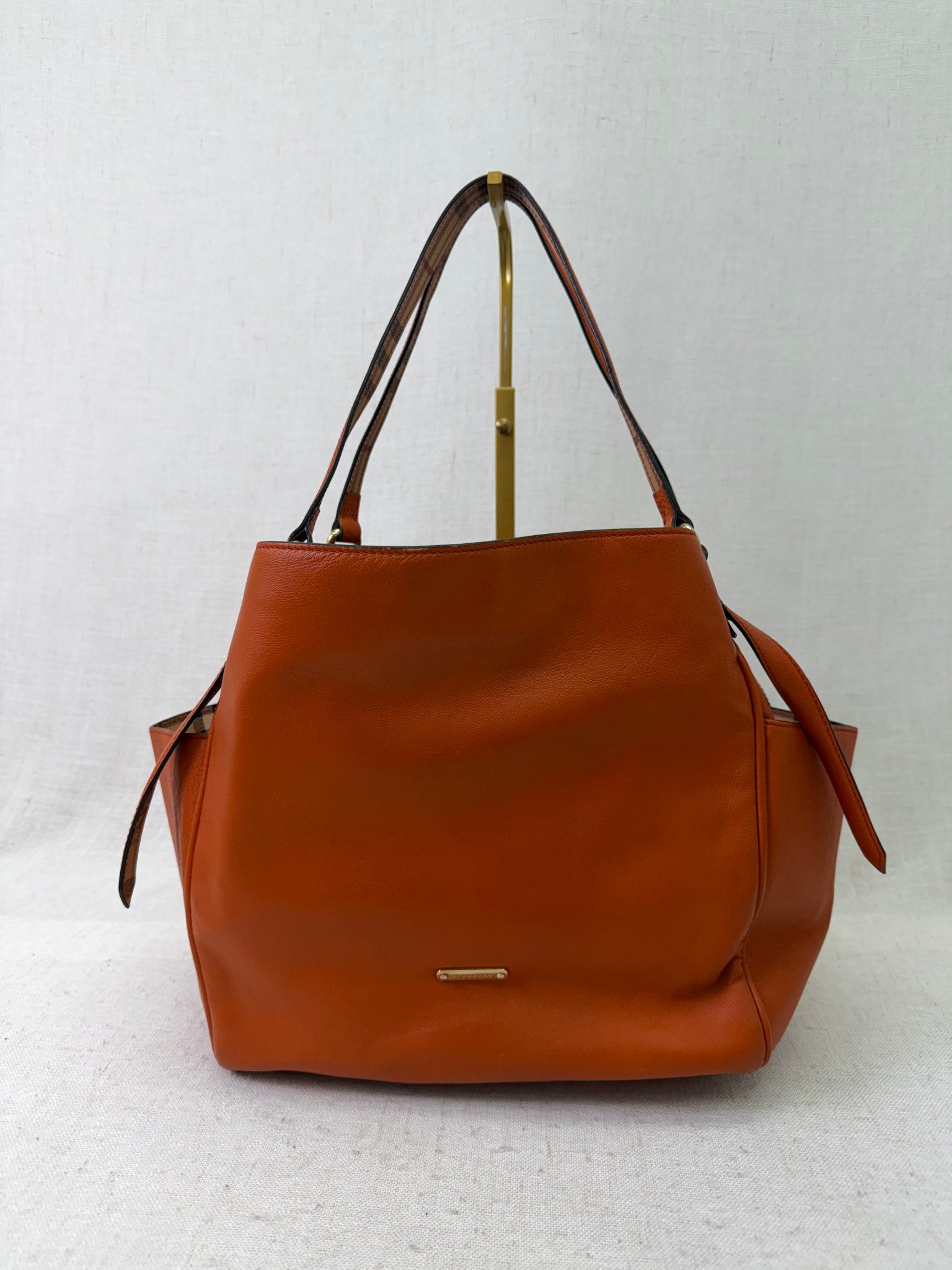 Burberry Orange Leather Canterbury Tote