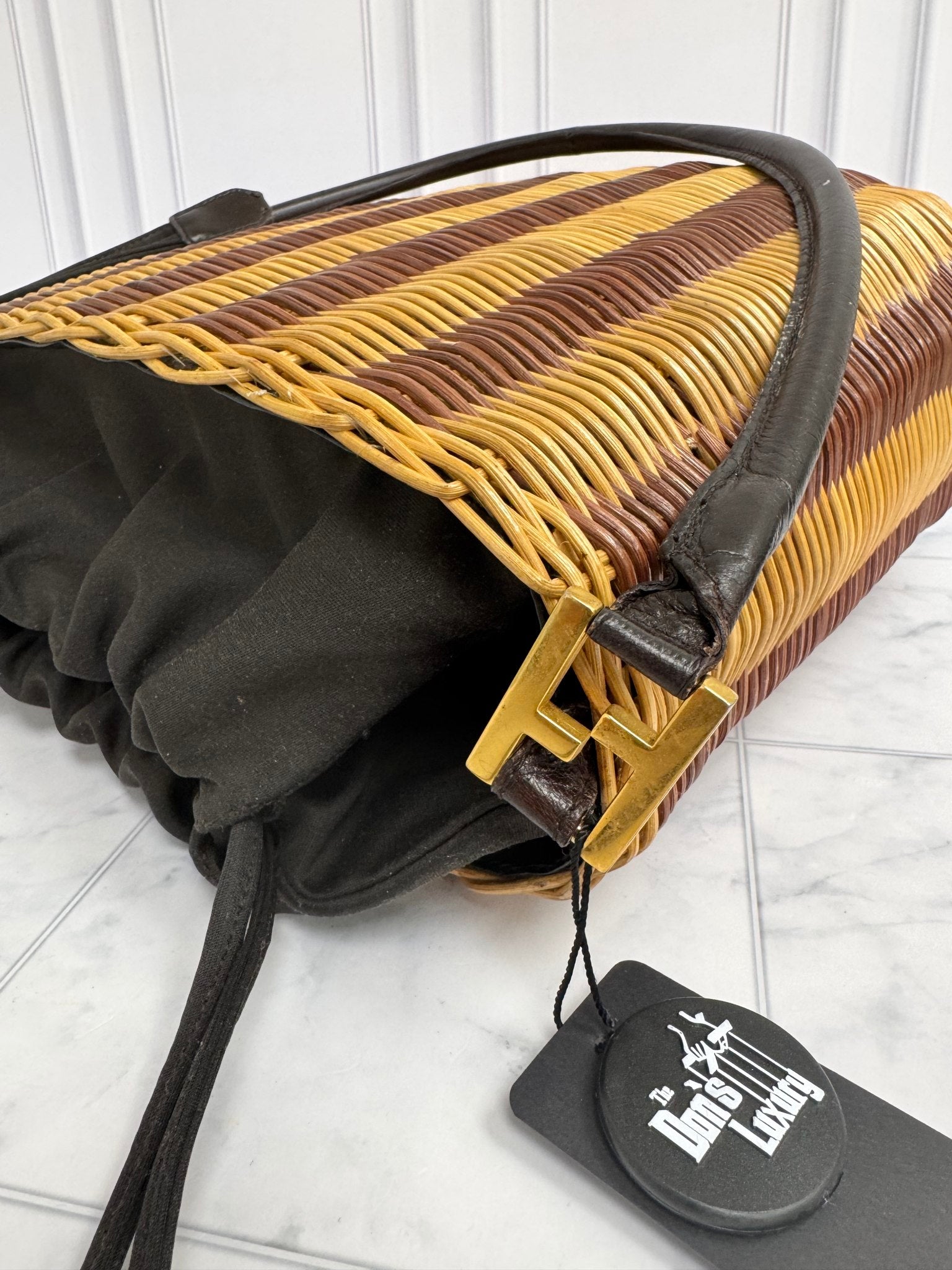 Fendi Rattan Basket Shoulder Bag