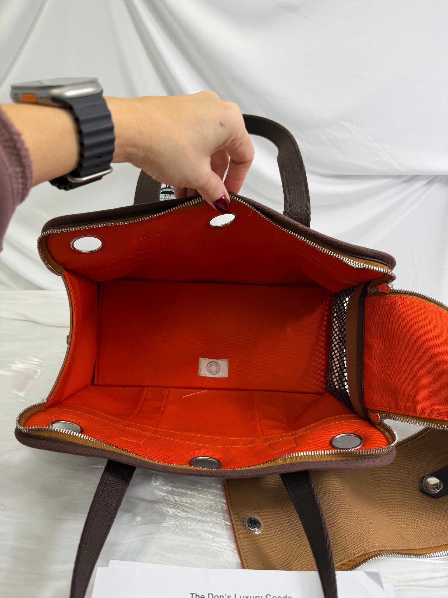 Hermes Brown Canvas Toile Pet Carrier