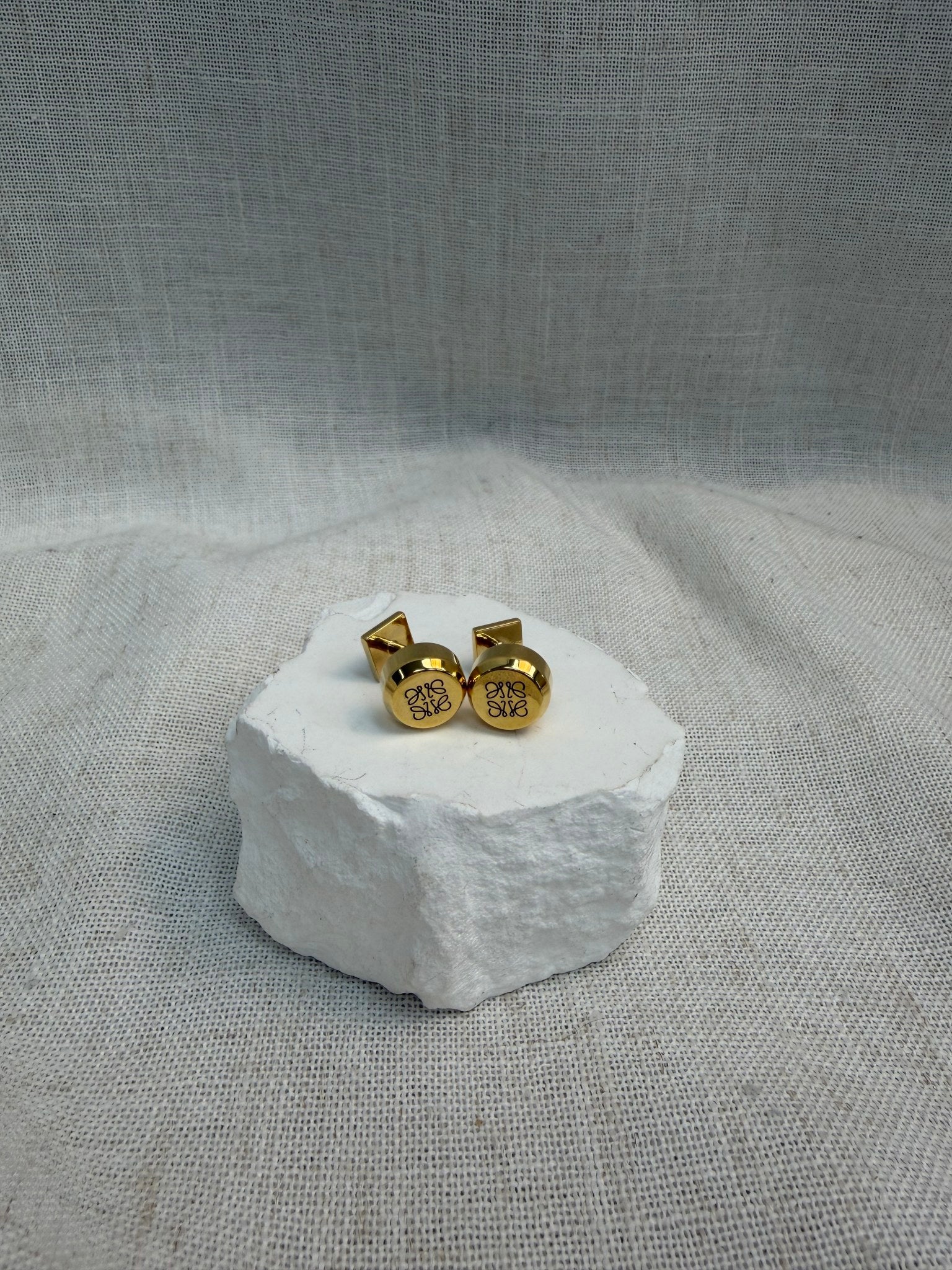 Loewe Gold Tone Anagram Cufflinks