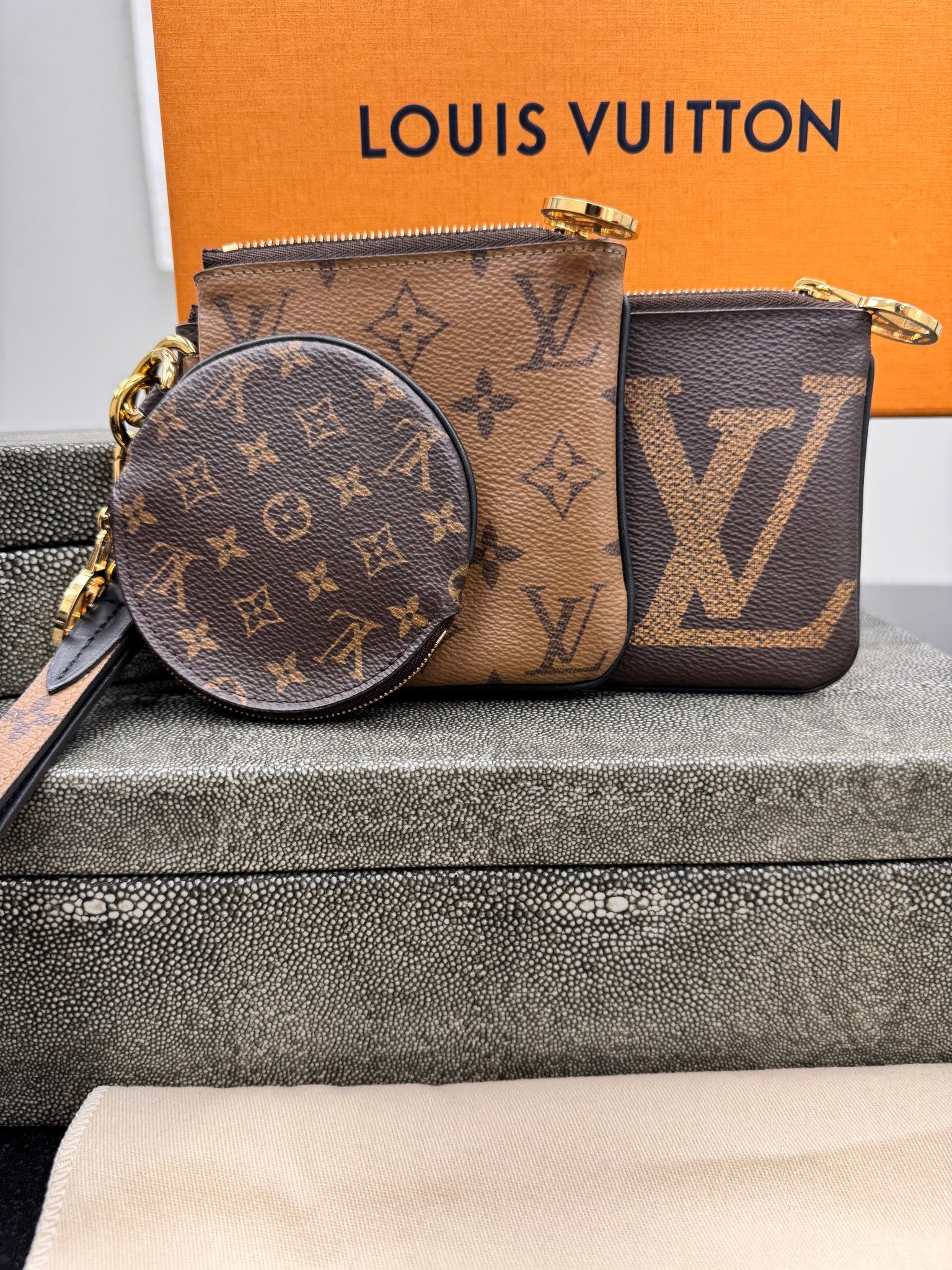 Louis Vuitton Reverse Monogram Pochette Trio Set