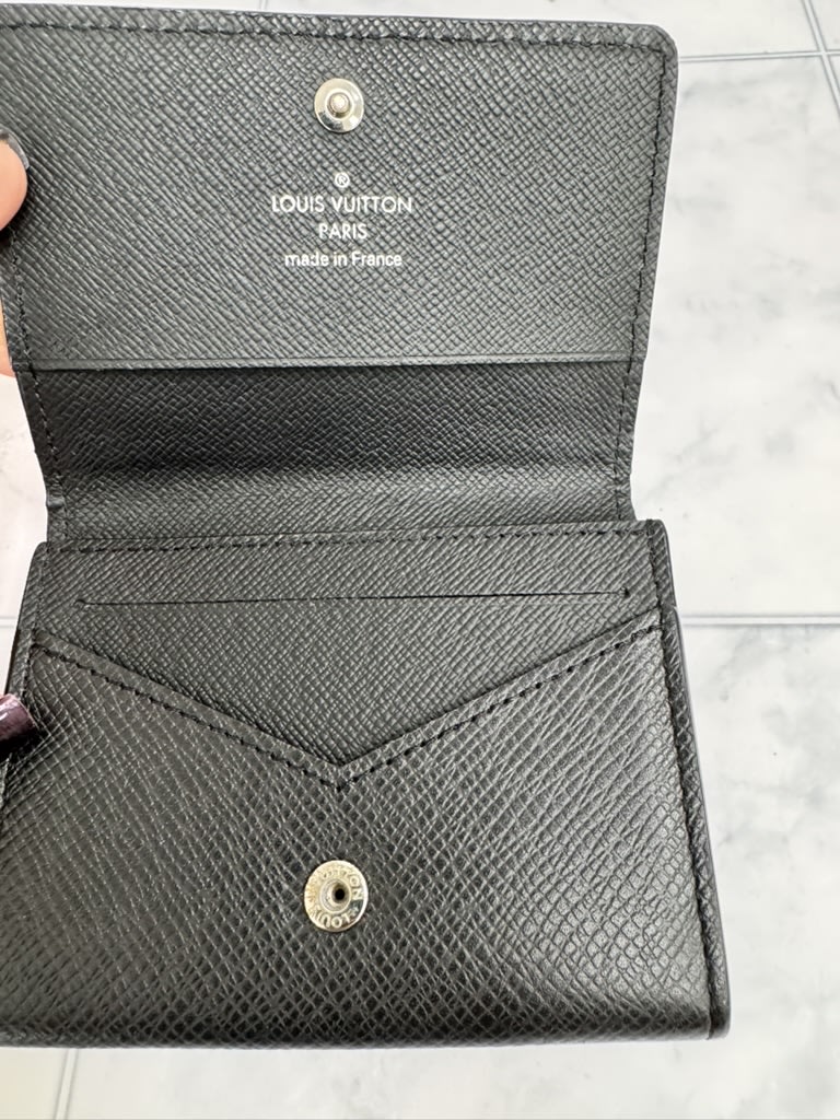 Louis Vuitton Black Taiga Leather Business Card Holder