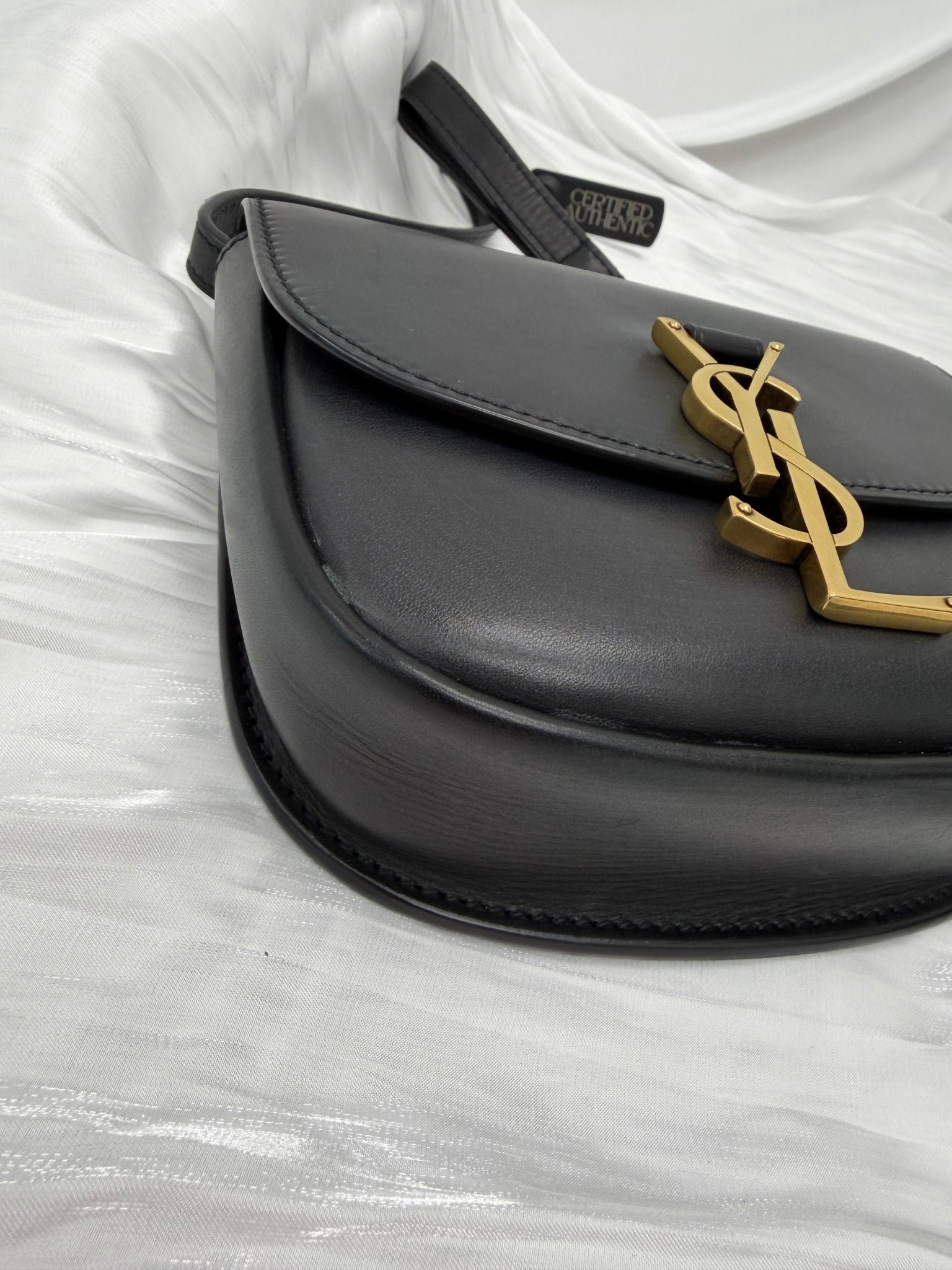 Saint Laurent YSL Black Leather Kaia Crossbody