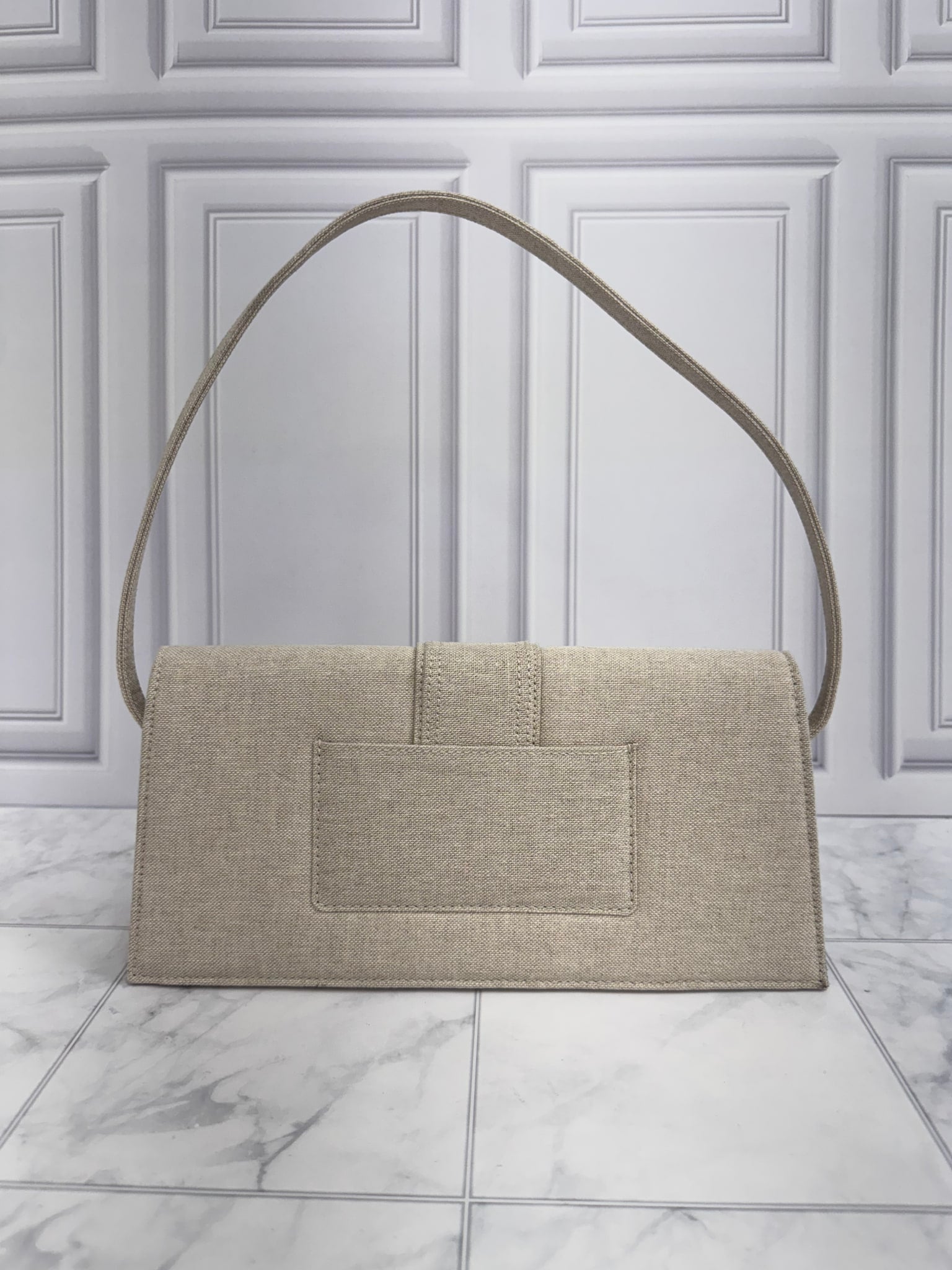 Jacquemus Beige Canvas Le Bambino Long Shoulder Bag