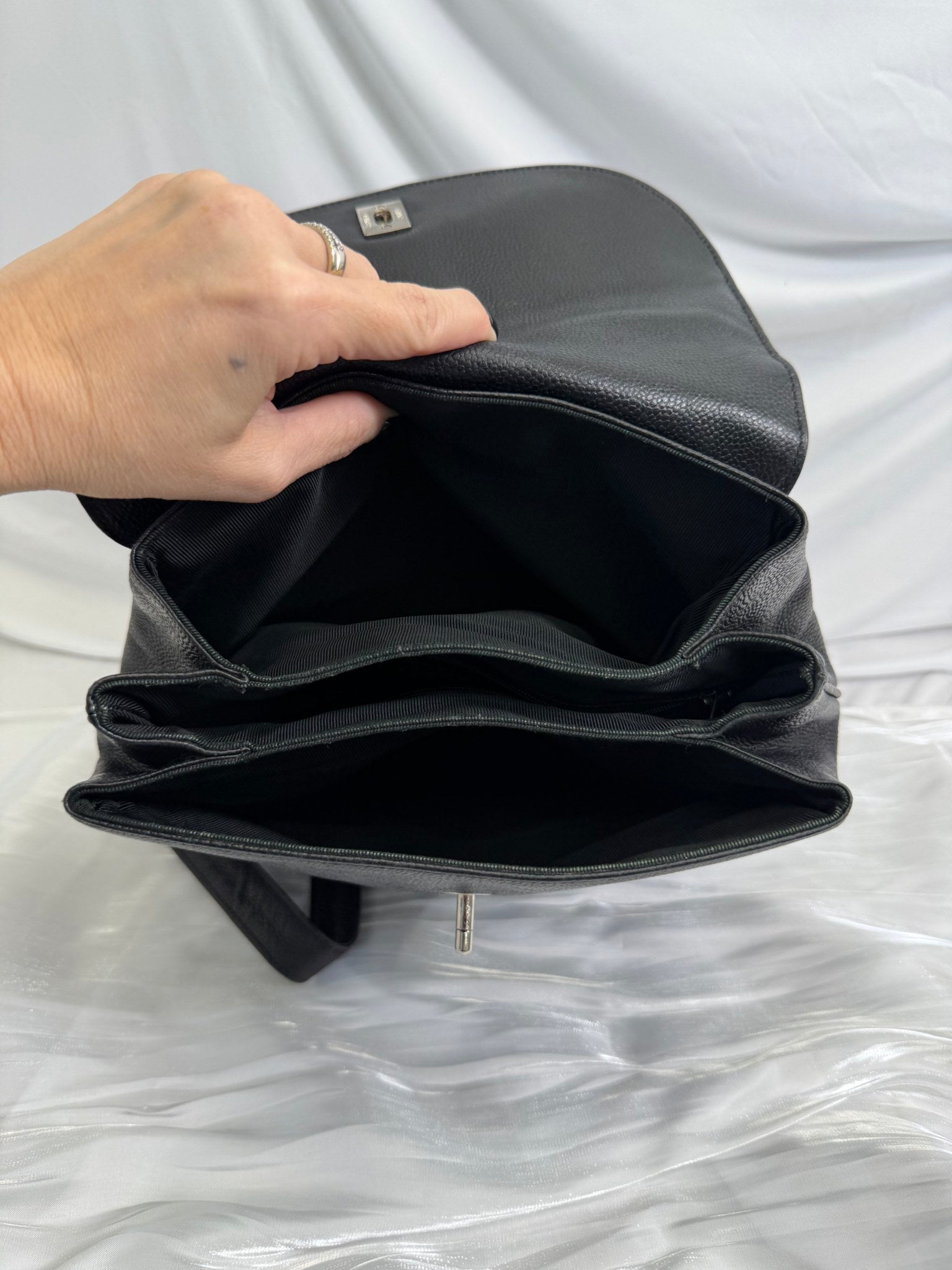 Chanel Black Caviar CC Backpack