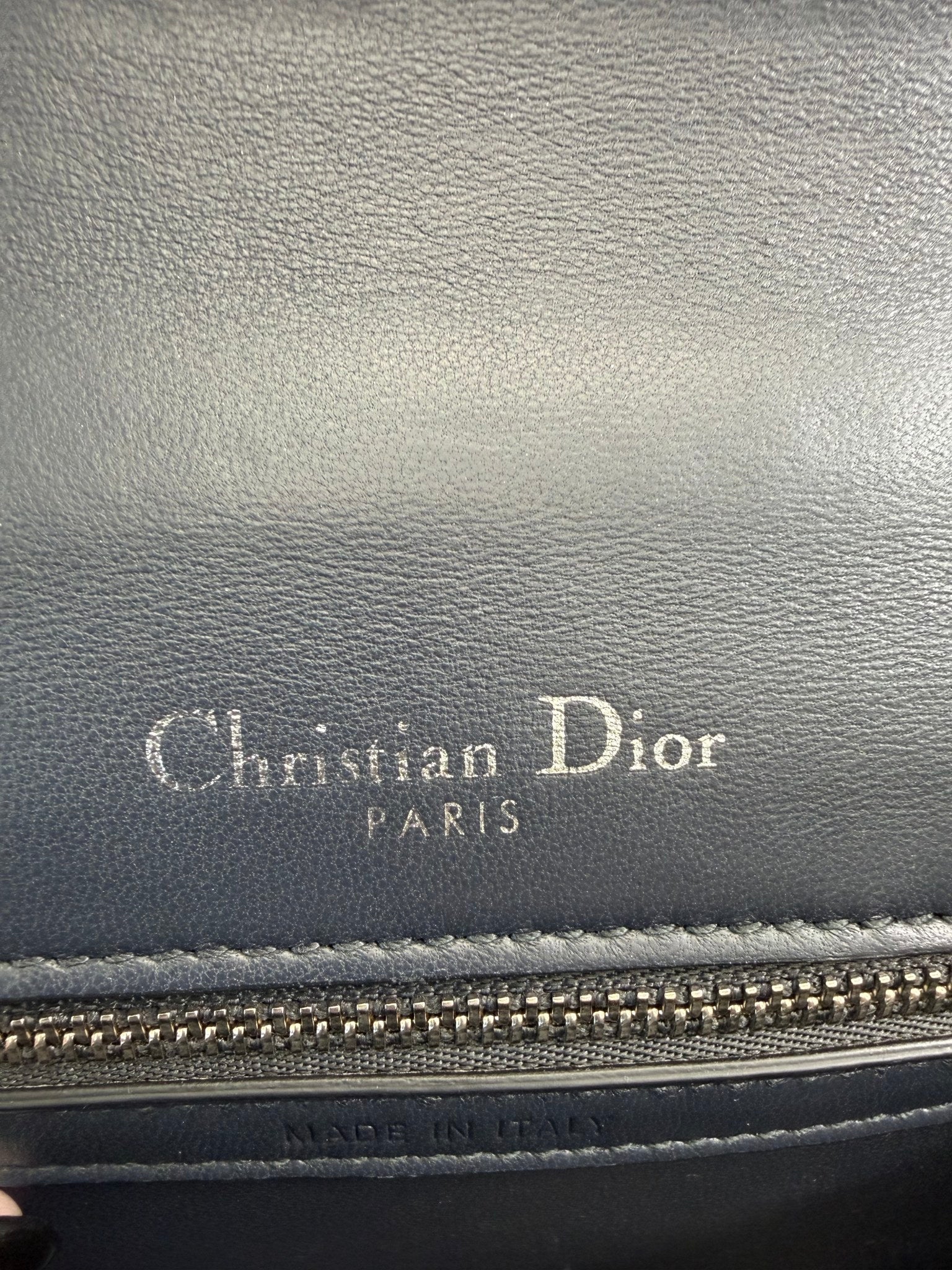 Christian Dior Metallic Silver Lizard Embossed Small Diorama Flap Bag