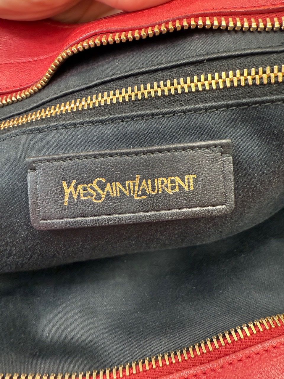 Saint Laurent YSL Red Leather Cabas ChYc Bag