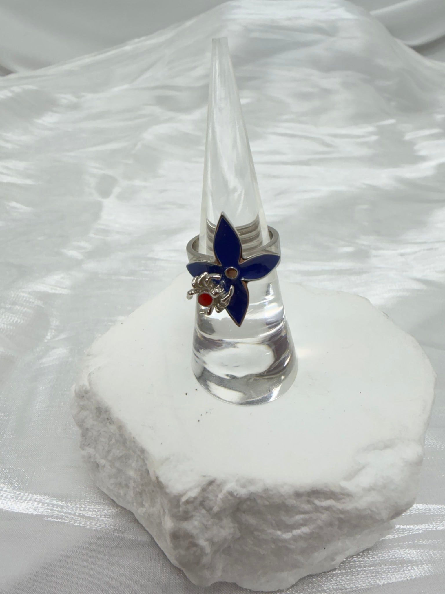 Louis Vuitton Red & Blue Enamel Fairy Tale Ring Size 5.5