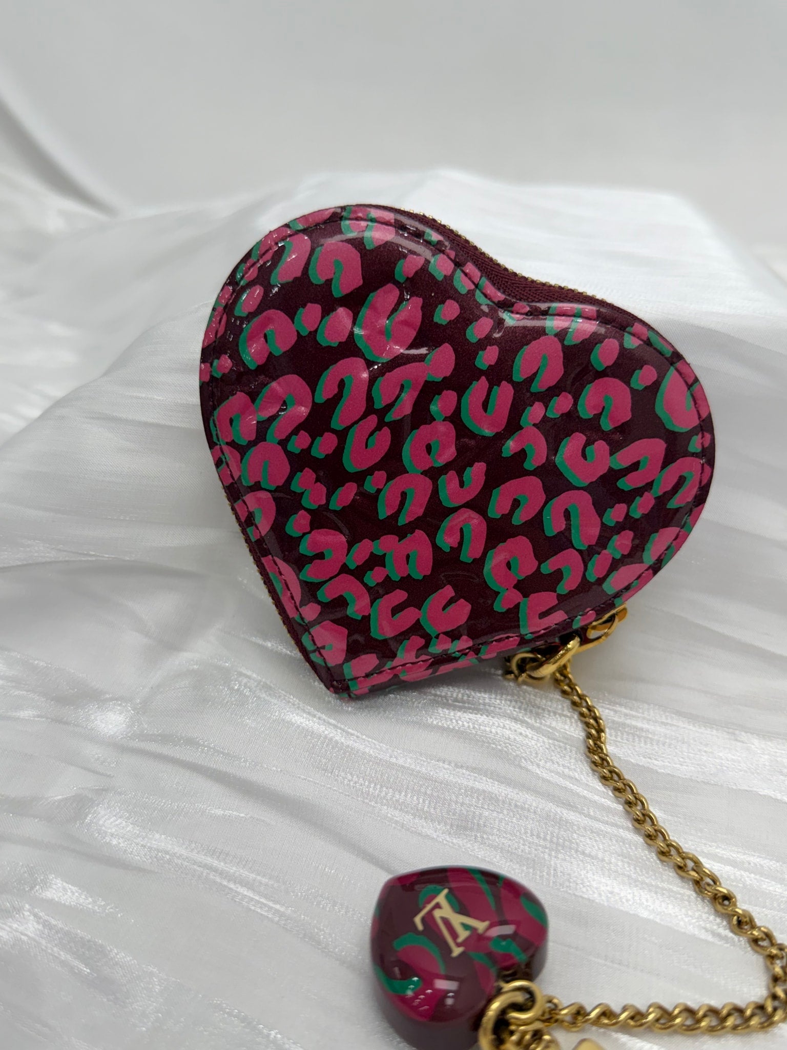 Louis Vuitton x Stephen Sprouse Purple Leopard Vernis Heart Coin Purse