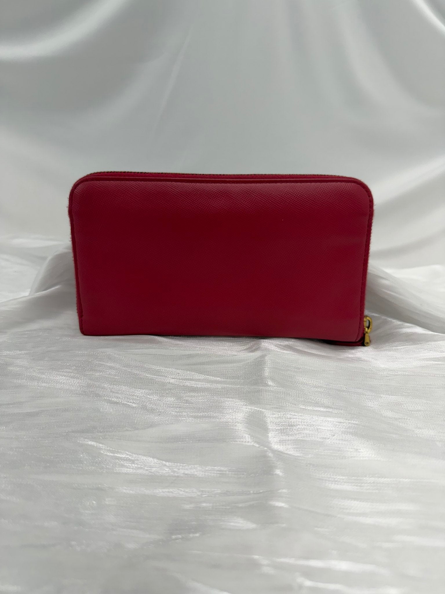 Prada Pink Saffiano Leather Zippy Wallet