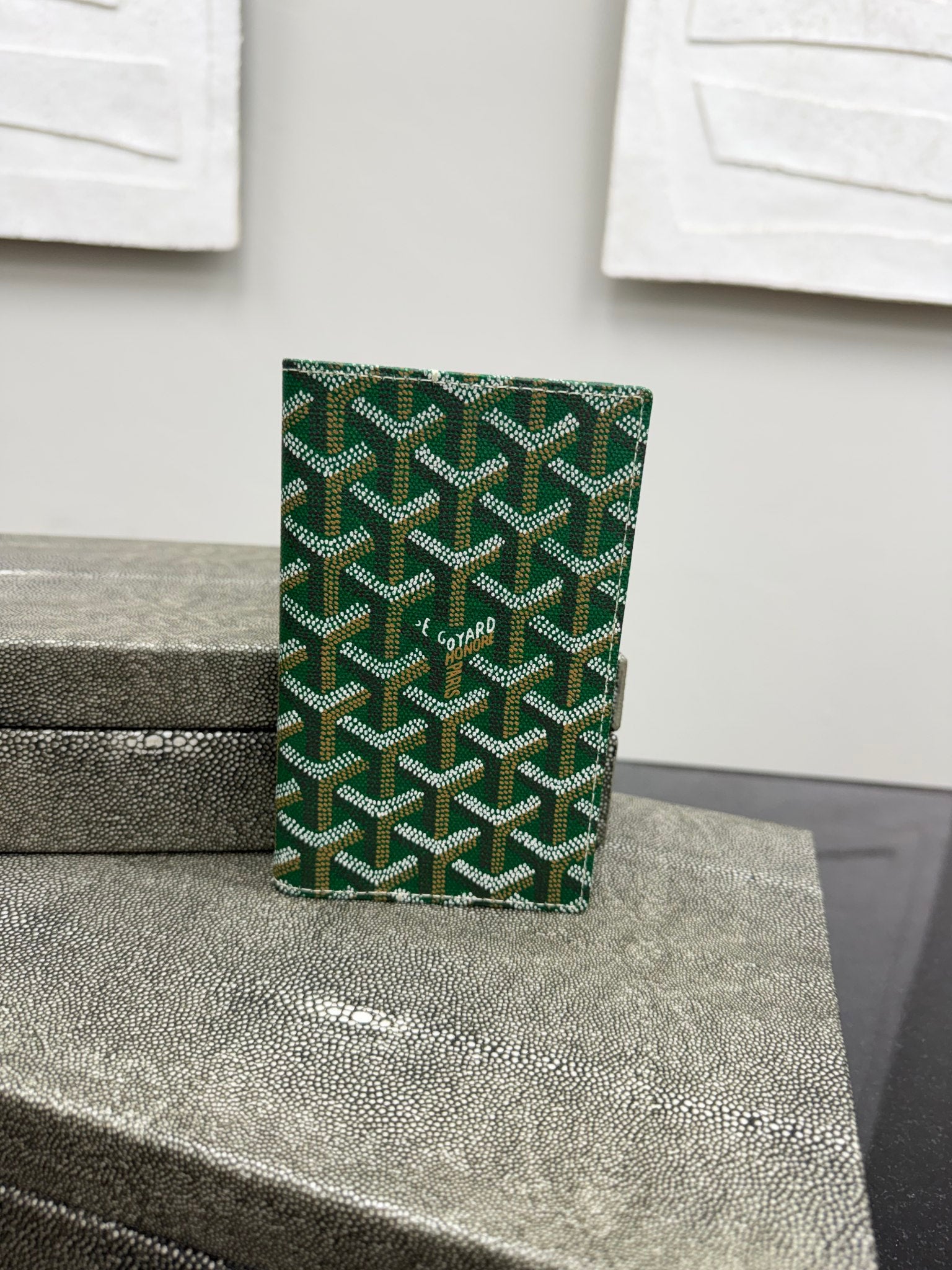 Goyard Green Leather Passport Cover