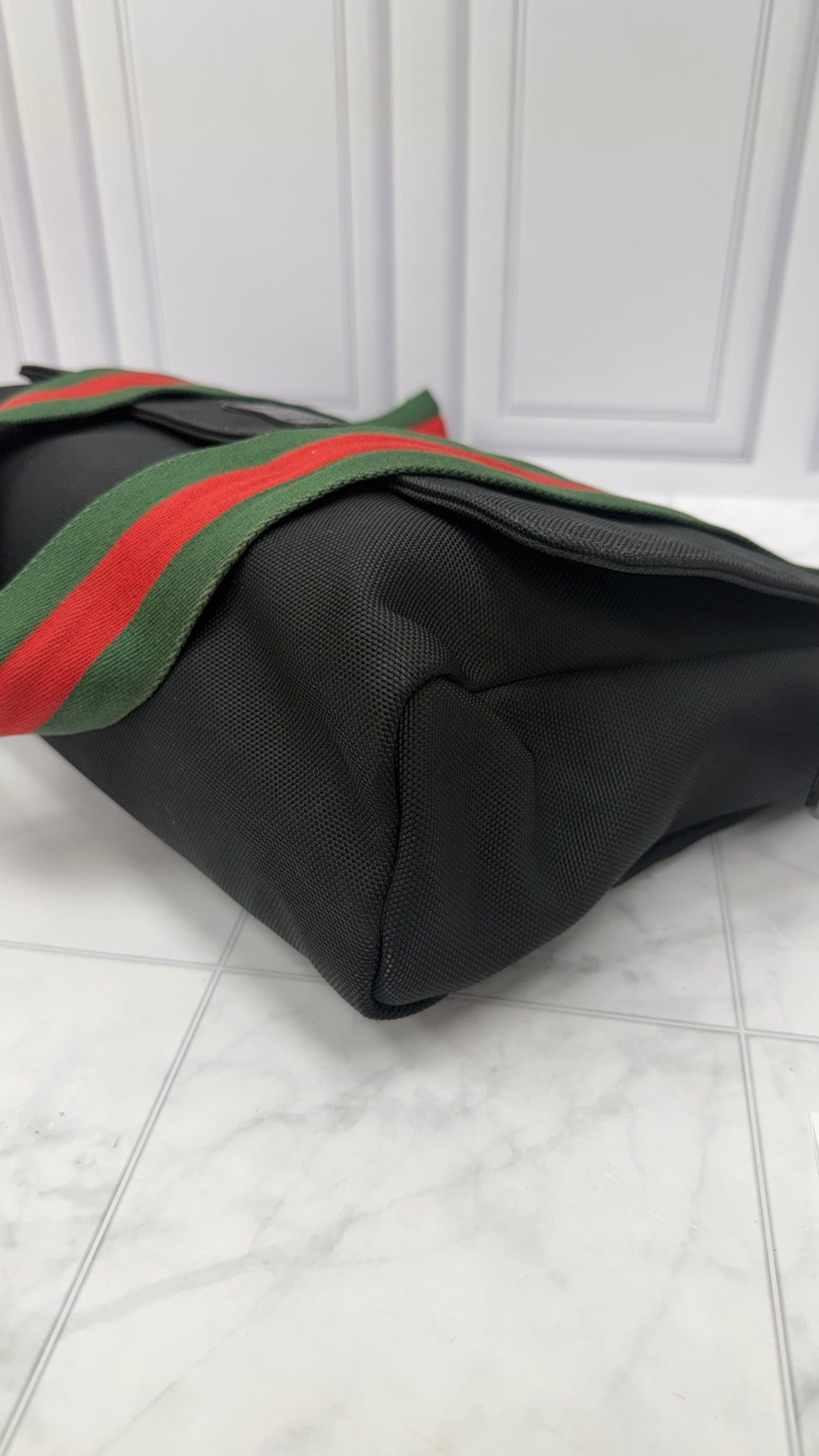 Gucci Black Techno Canvas Web Messenger Bag
