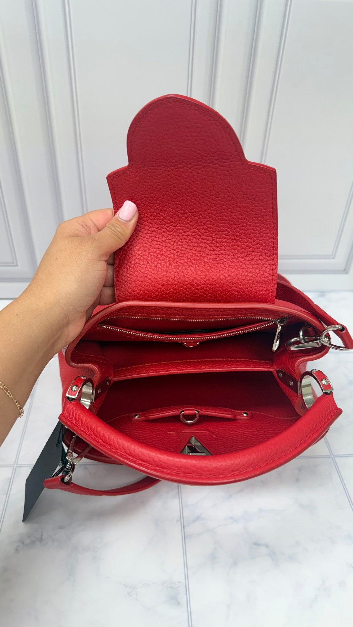 Louis Vuitton Red Taurillon Capucines BB Bag