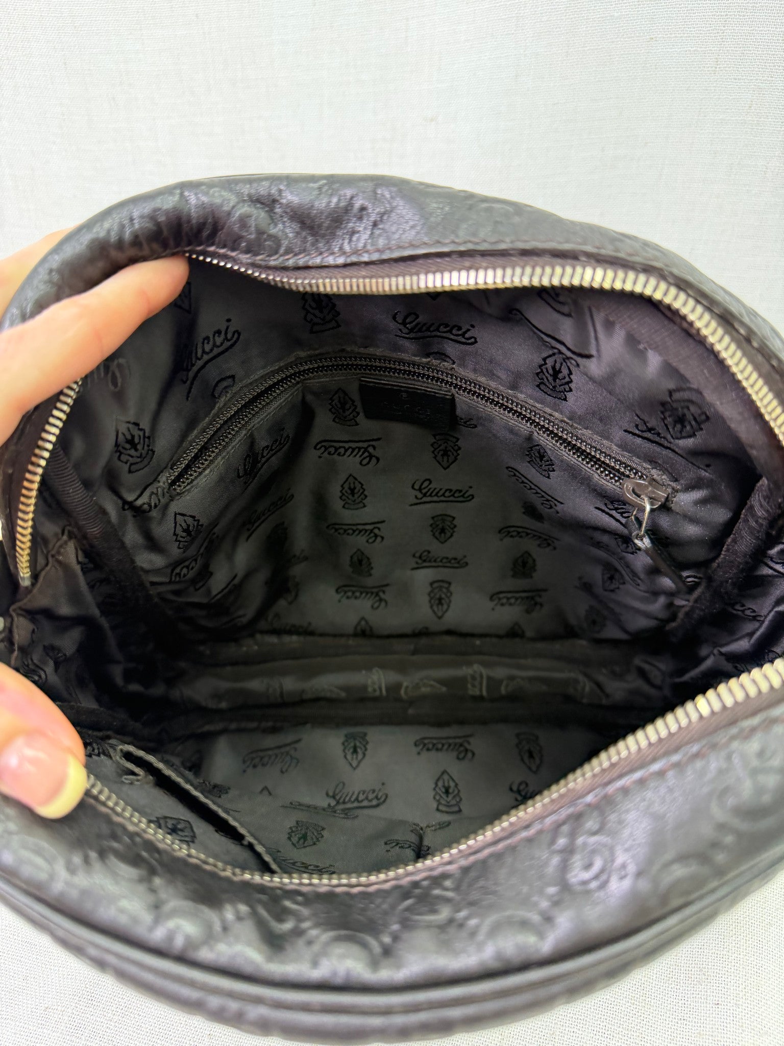 Gucci Dark Brown Guccissima Leather Crossbody Bag