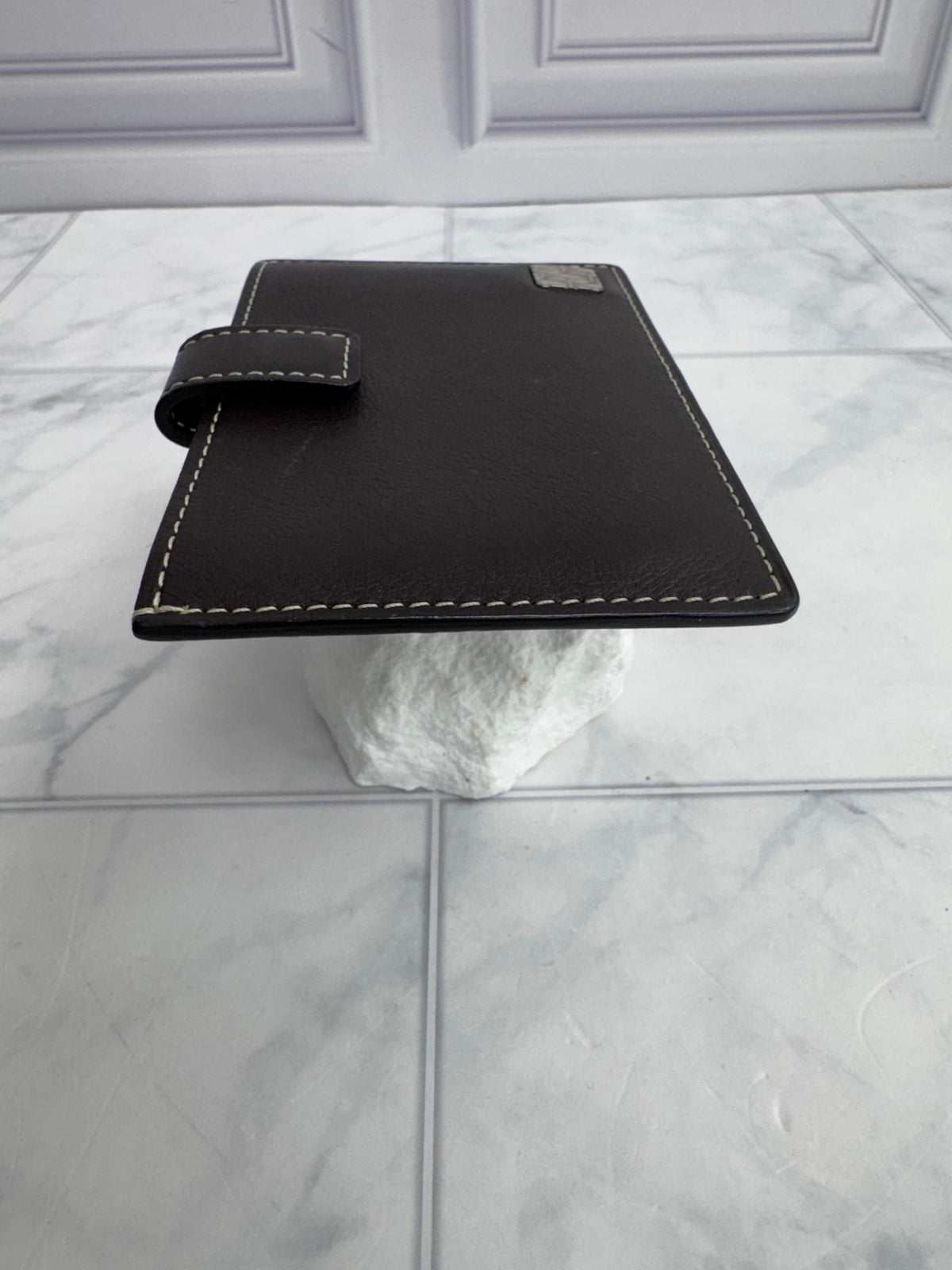 Cartier Brown Leather Snap Card Holder