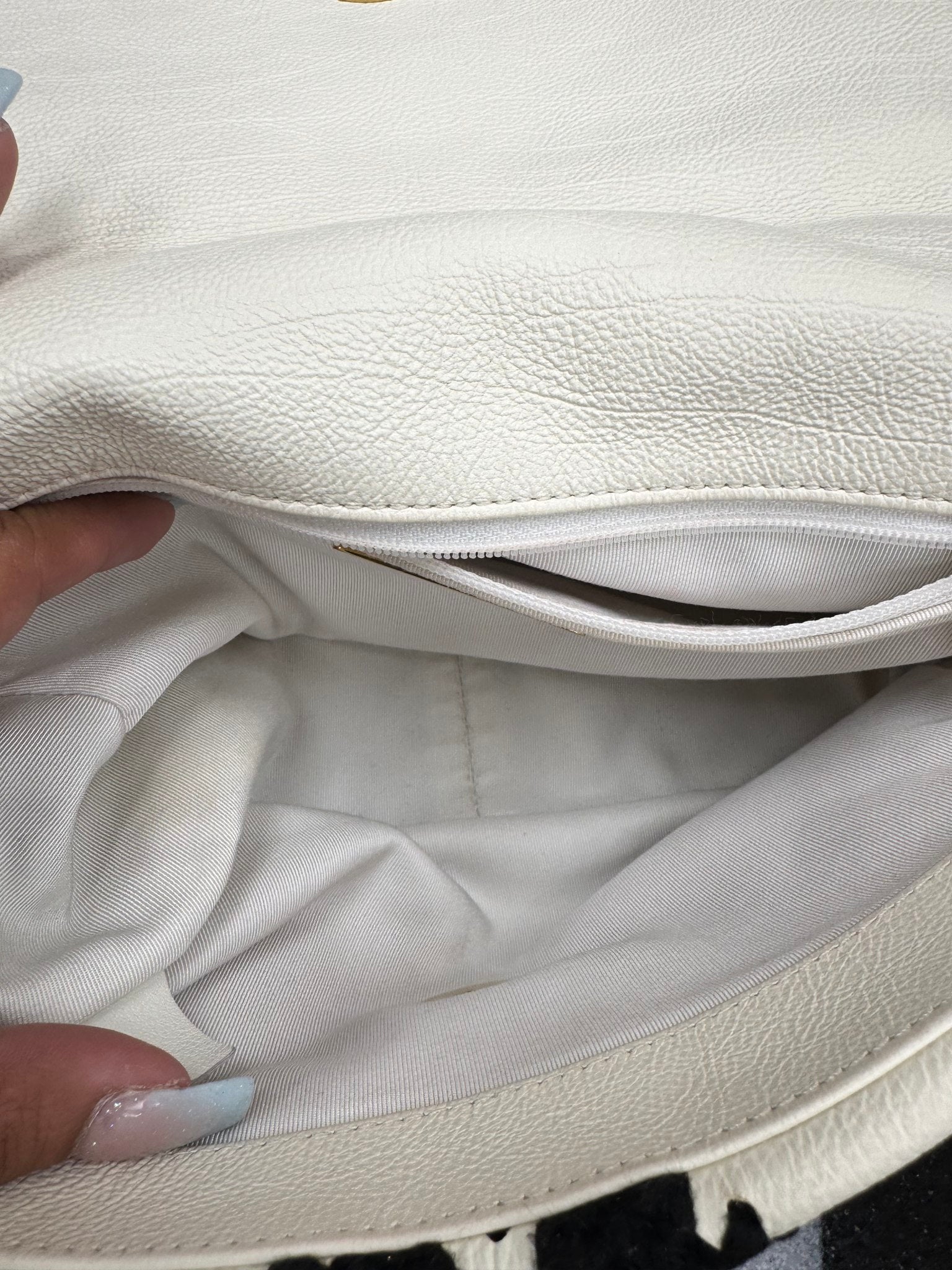 Chanel 19 White And Black Crochet Calfskin Medium Flap Bag
