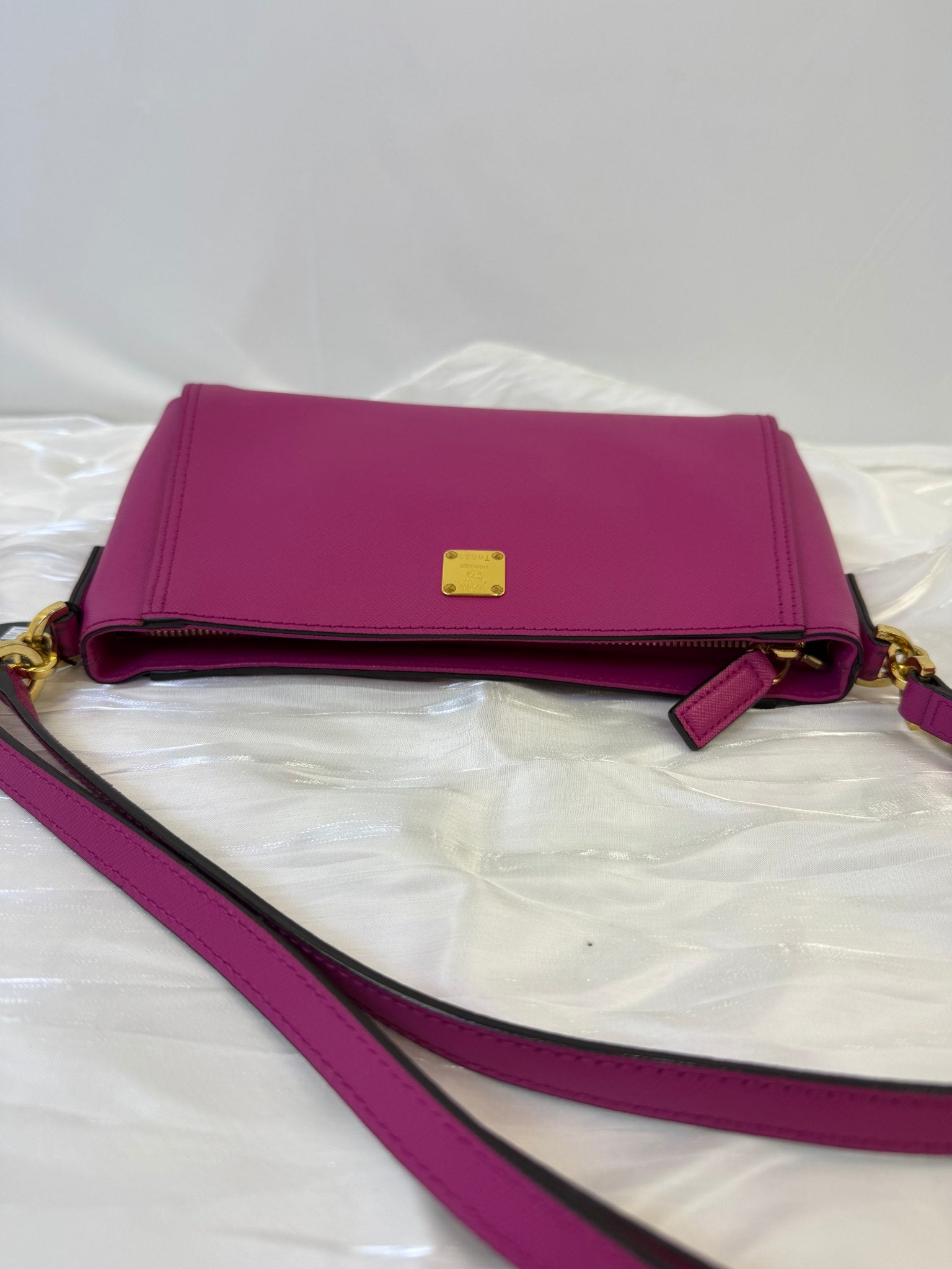 MCM Pink Saffiano Leather Two Way Crossbody Bag