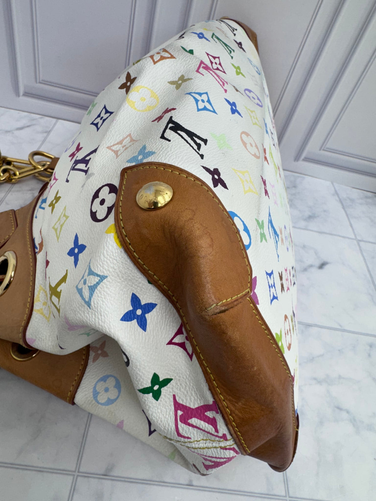 Louis Vuitton White Multicolor Monogram Ursula Bag