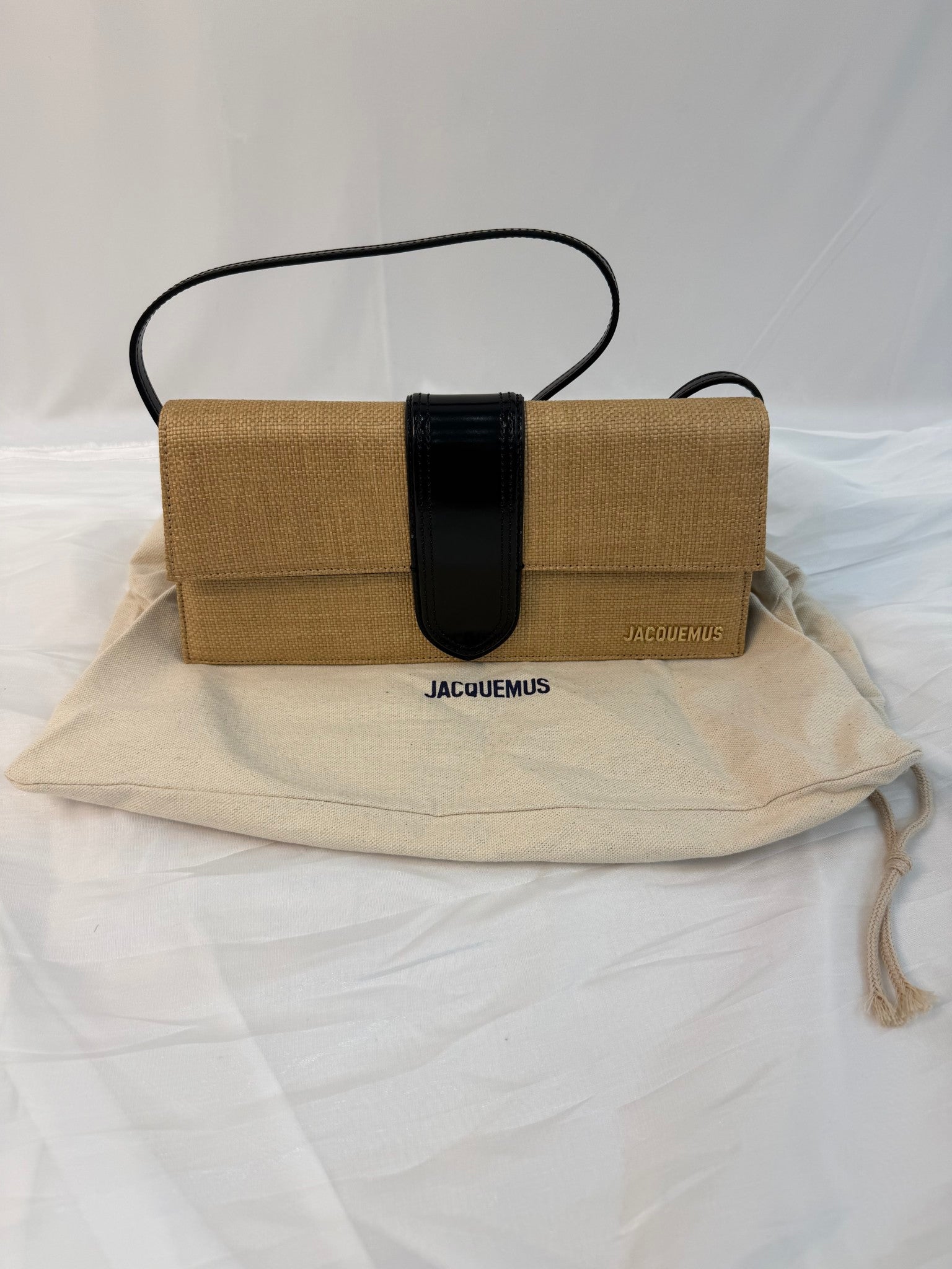 LIKE NEW- Jacquemus Raffia Le Grand Bambino Shoulder Bag