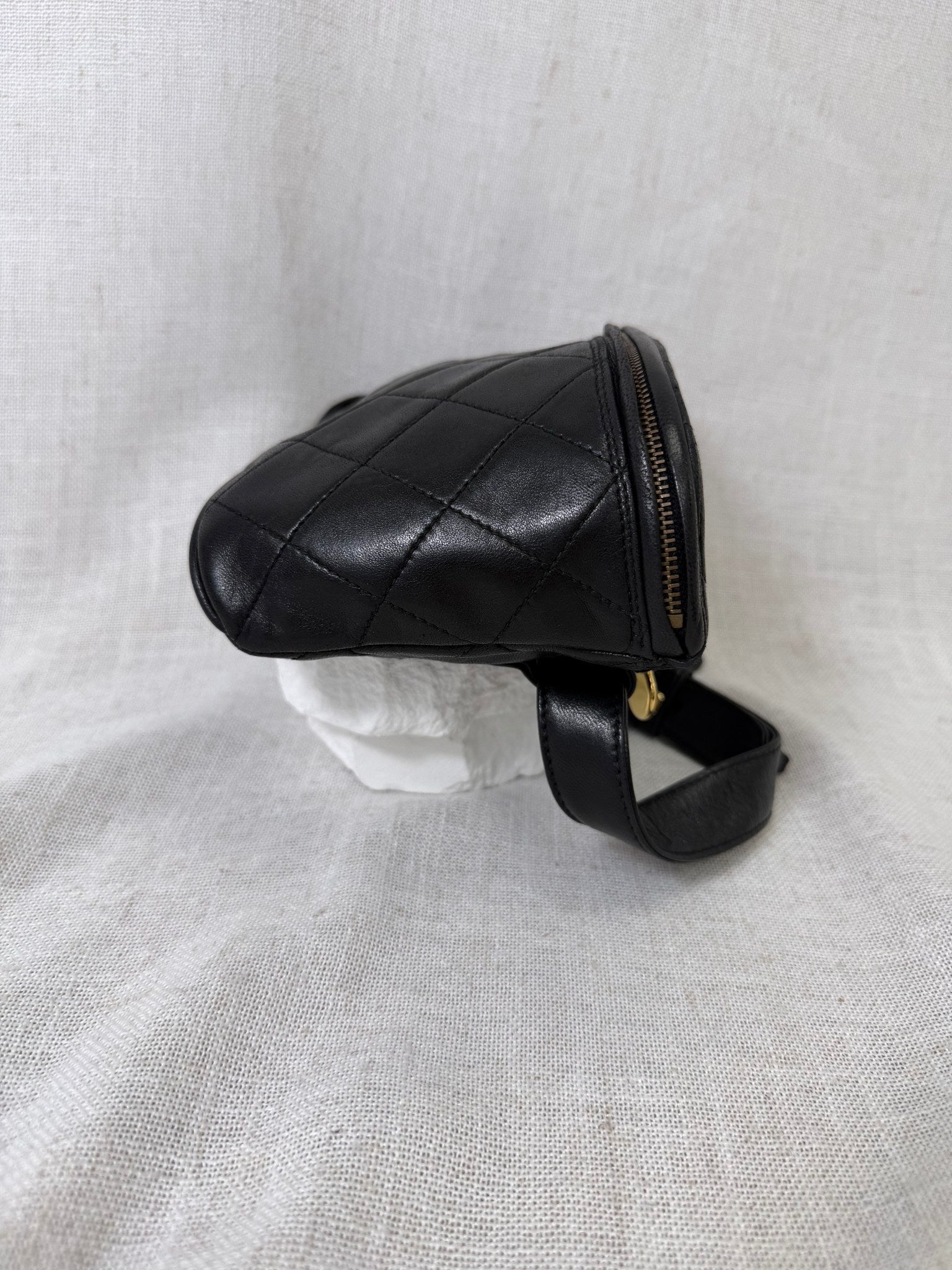 Chanel Black Lambskin Leather Belt Bag