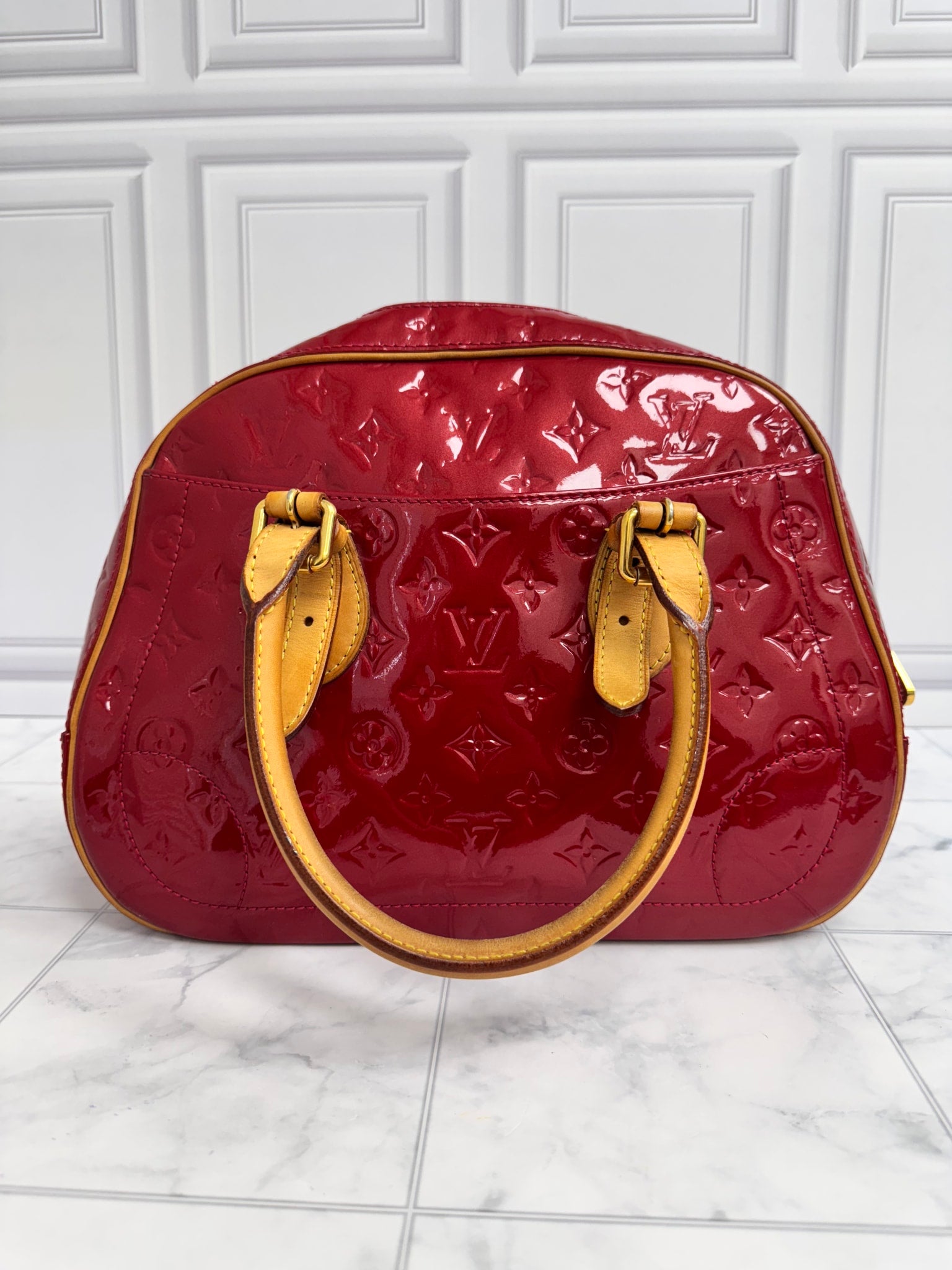 Louis Vuitton Dark Red Vernis Summit Drive Bag