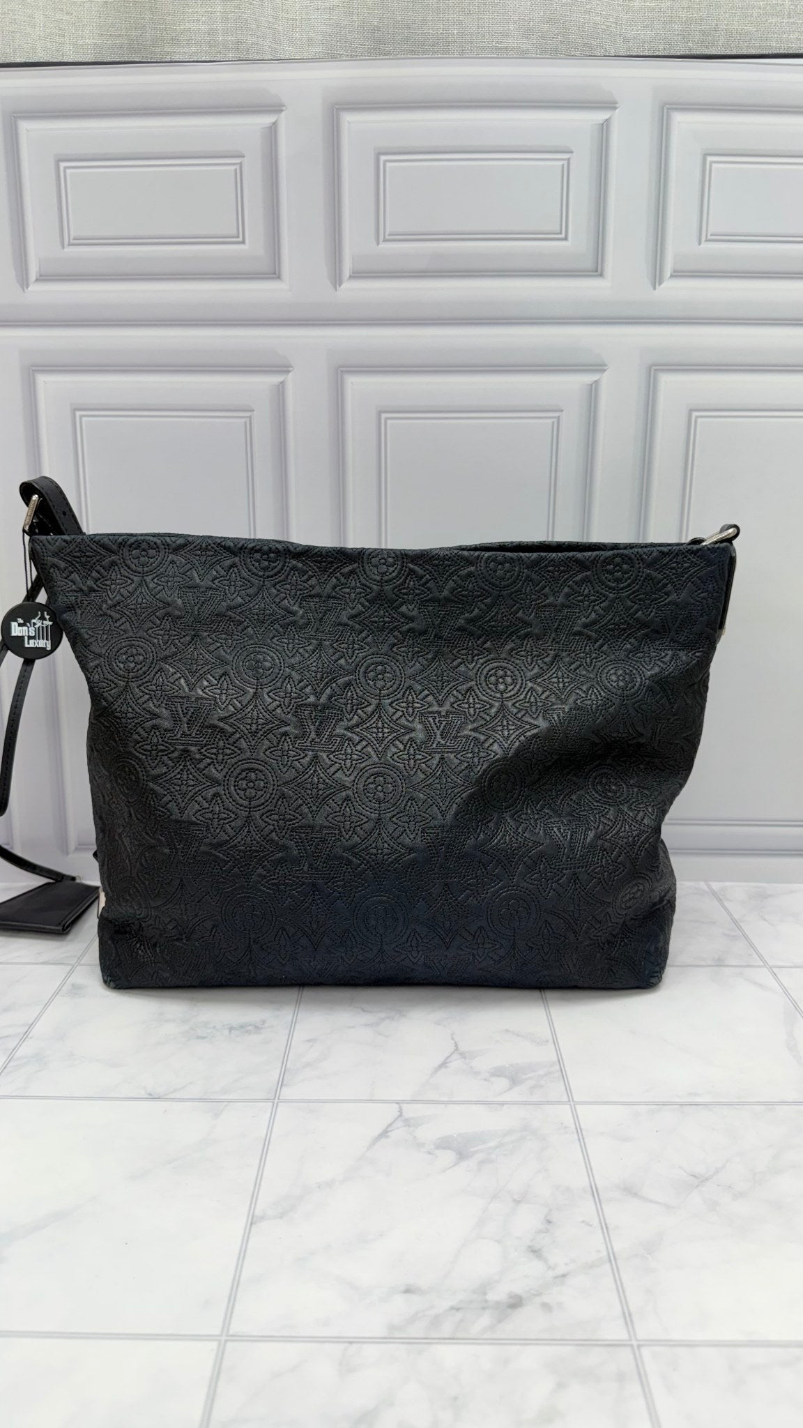 Louis Vuitton Black Quilted Lambskin Leather Antheia Hobo PM
