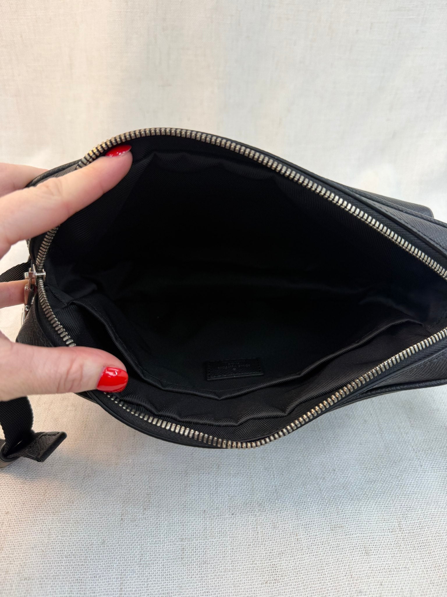 Louis Vuitton Black Leather Outdoor Messenger Bag