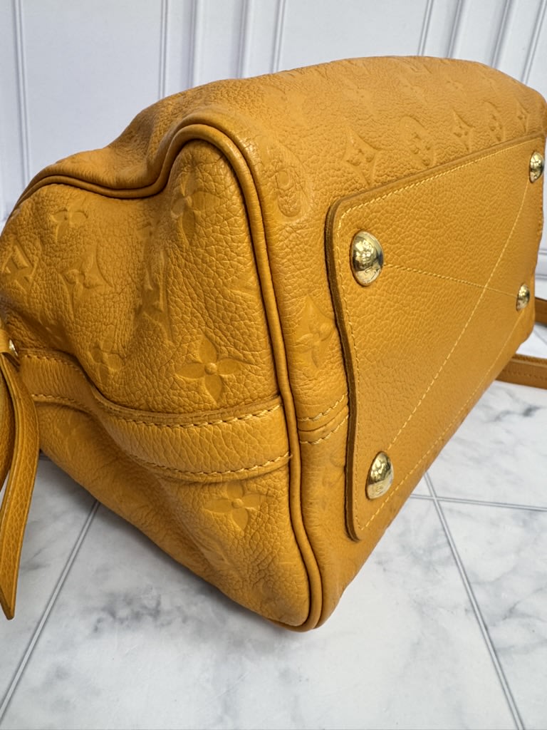 Louis Vuitton Safran Yellow Monogram Empreinte Speedy Bandouliere 25