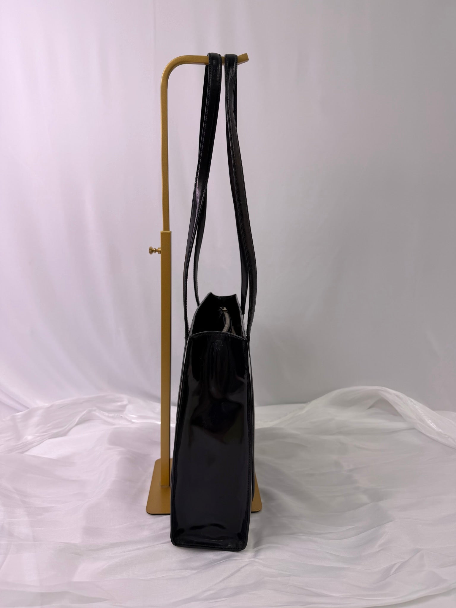 Prada Black Patent Leather Tote Bag