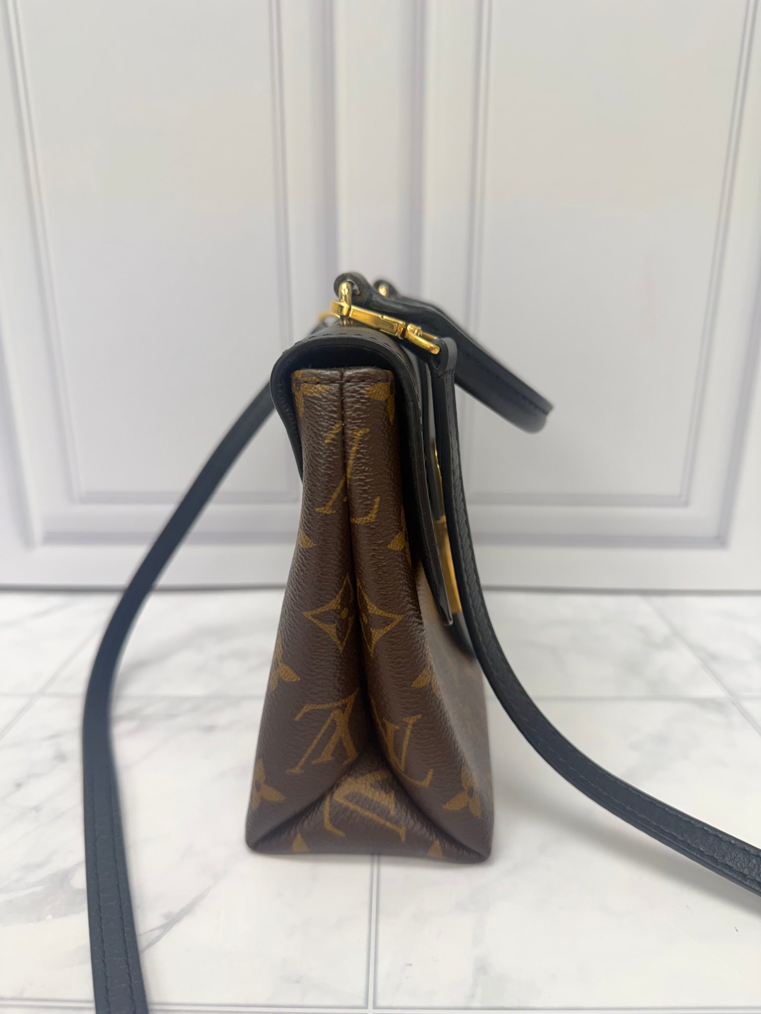 Louis Vuitton Monogram Black Leather Locky BB Crossbody Bag