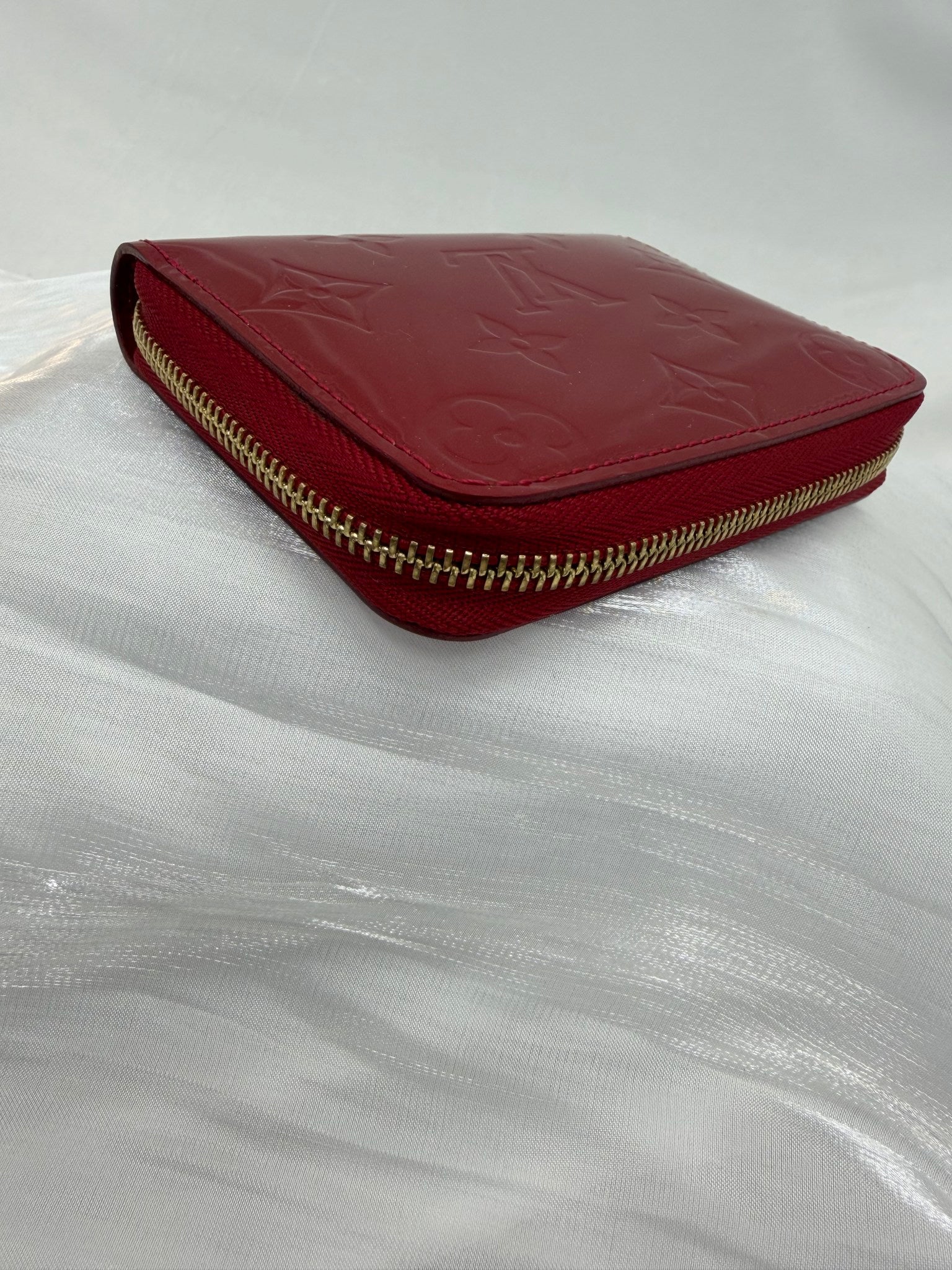 Louis Vuitton Red Vernis Compact Zippy Wallet