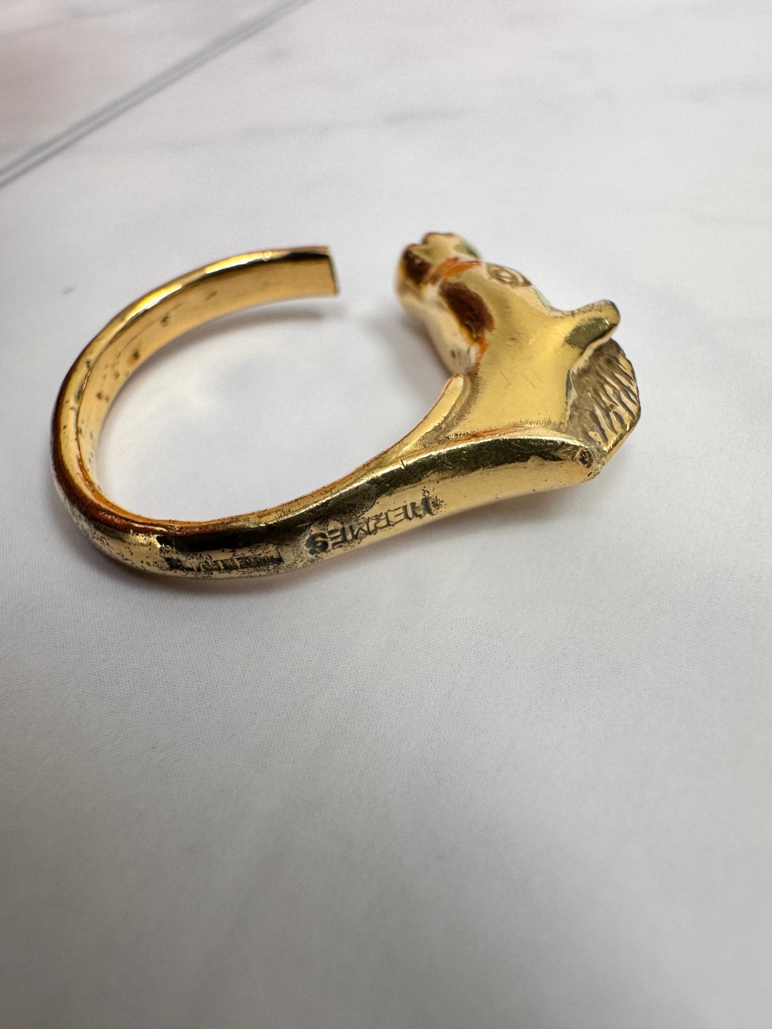 Hermes Gold Cheval Horse Head Ring