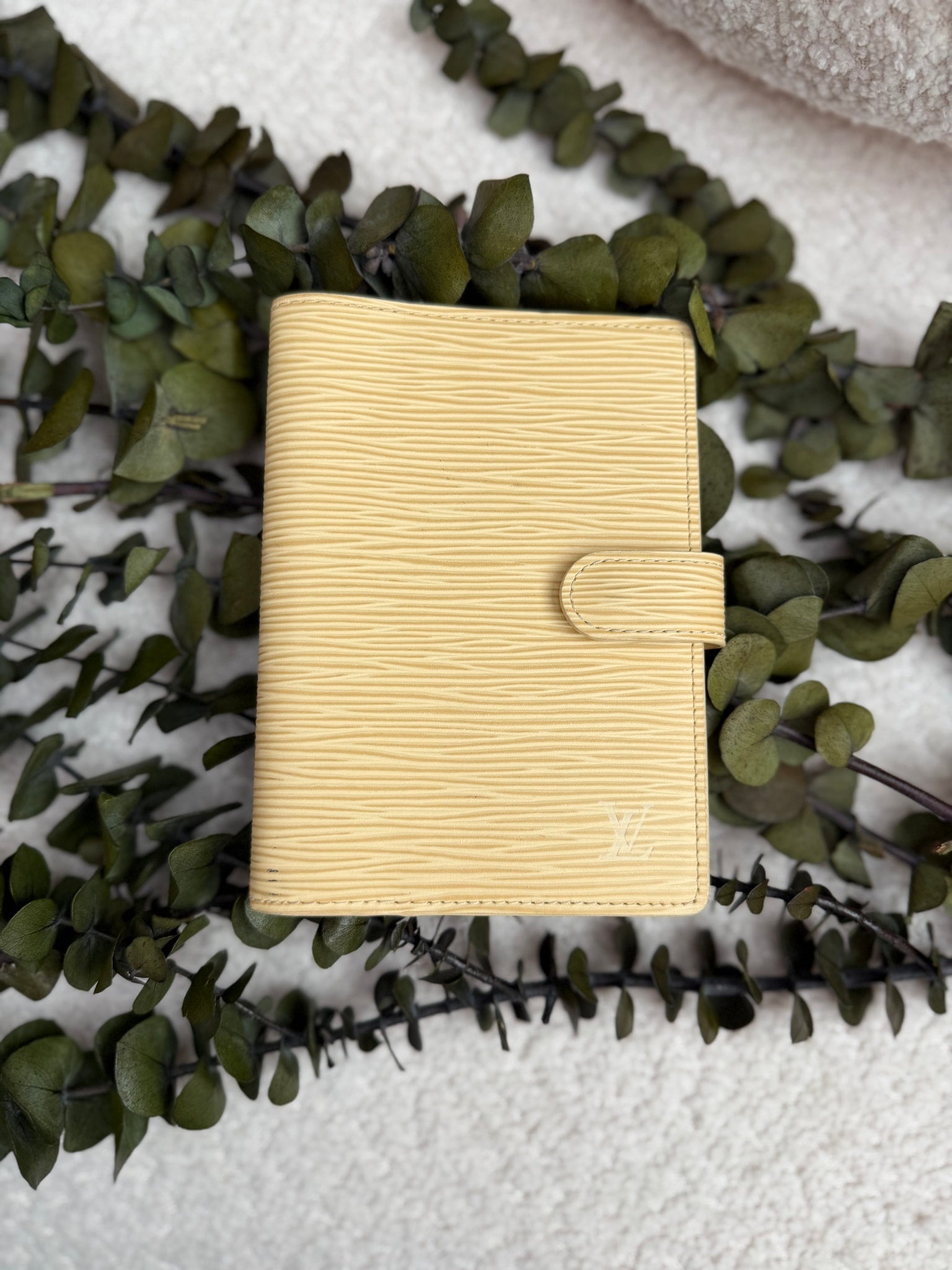 Louis Vuitton Cream Epi Leather Agenda PM