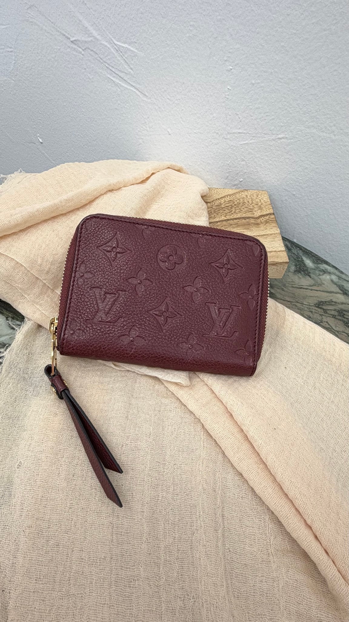 Louis Vuitton Burgundy Empreinte Compact Zippy wallet