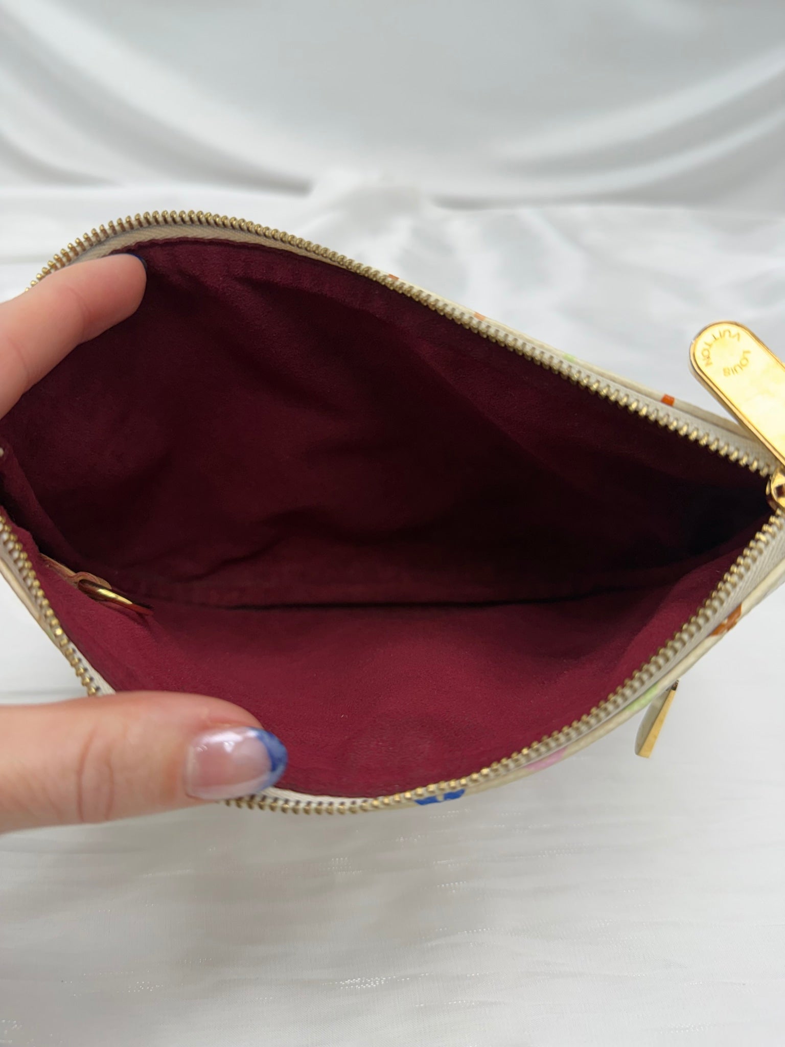 Louis Vuitton White Multicolor Monogram Dome Pouch