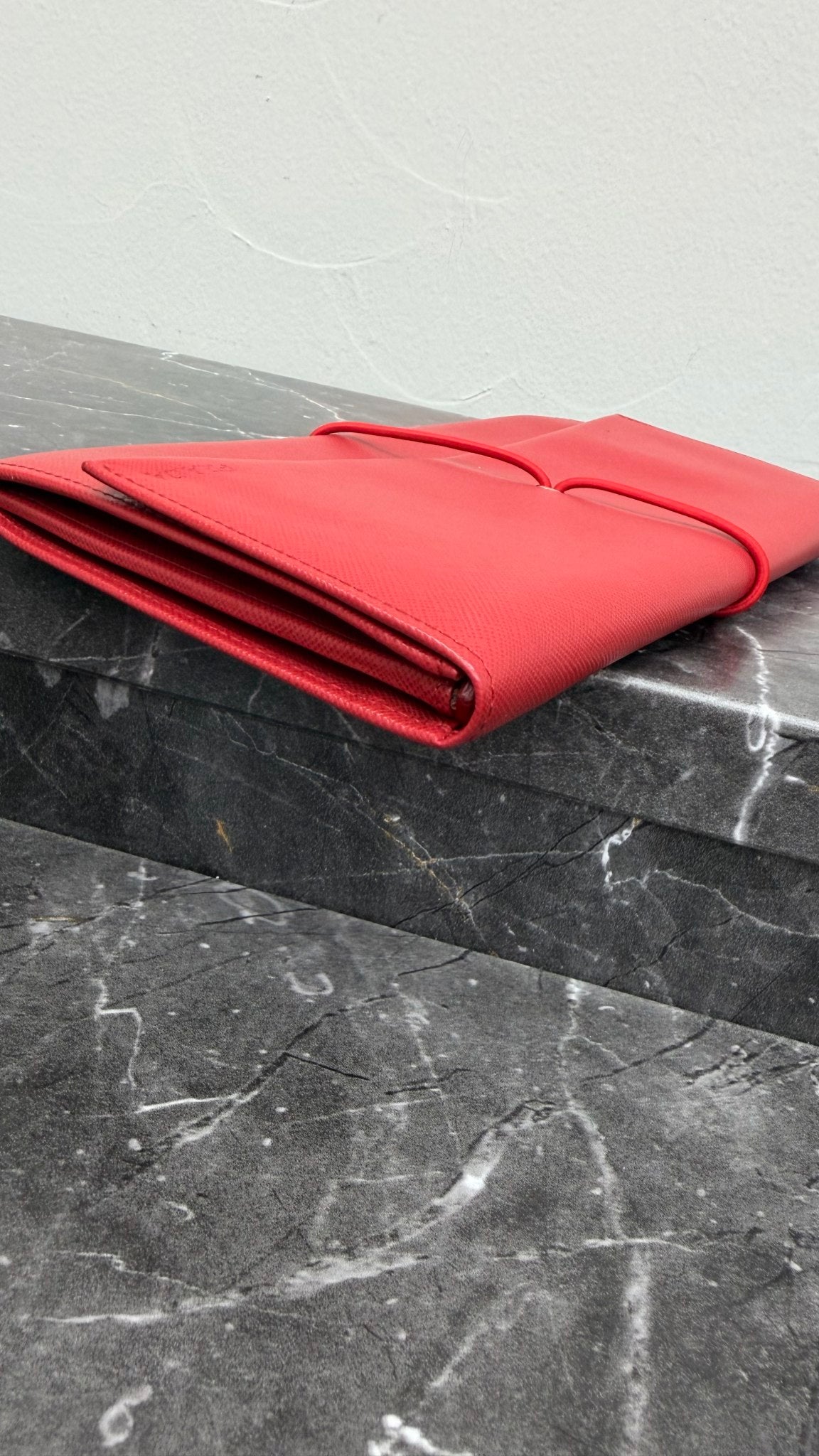 Saint Laurent YSL Red Leather Flap Pouch