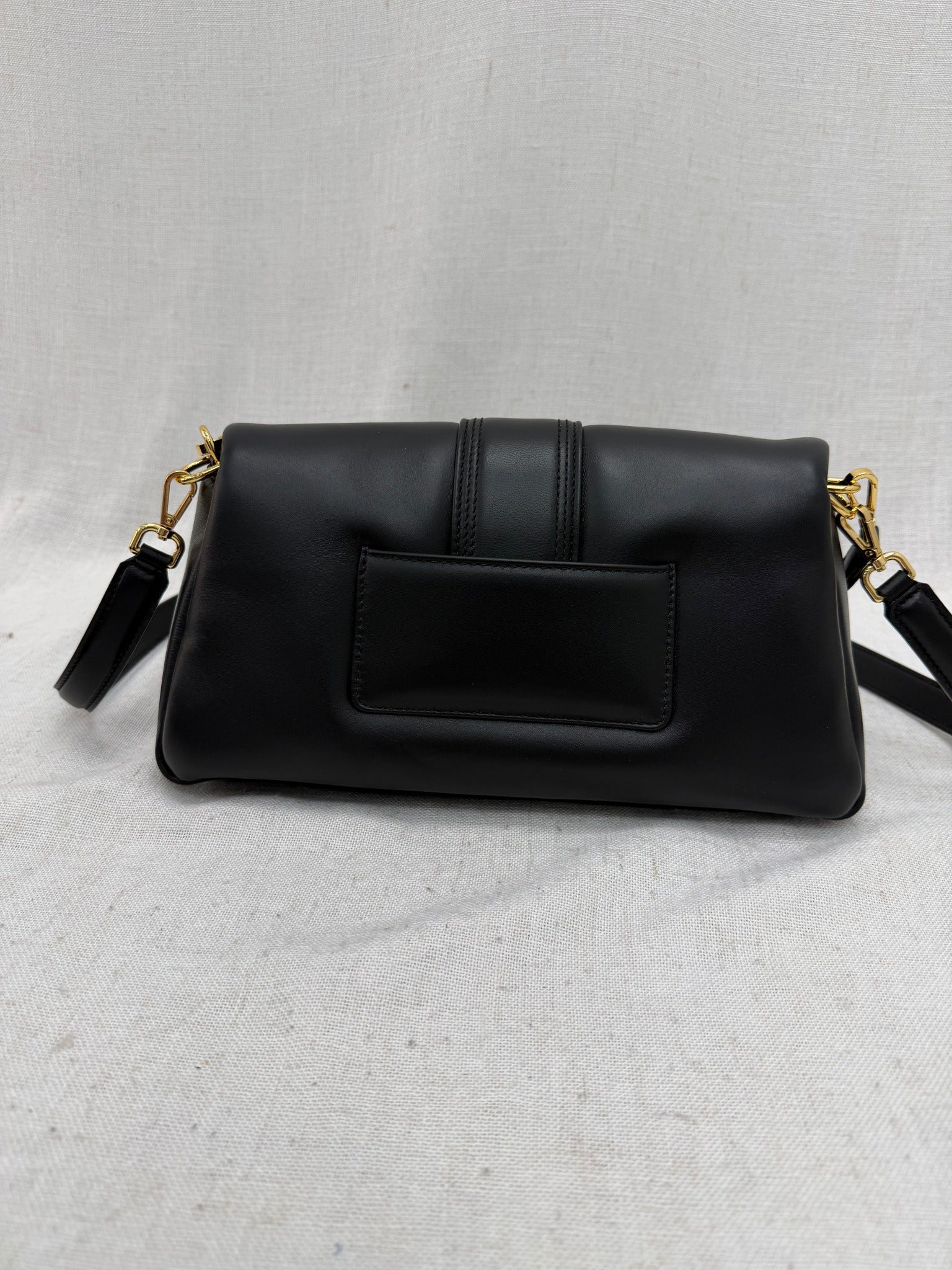 LIKE NEW - Jacquemes Black Leather Le Bambimou 2Way Bag