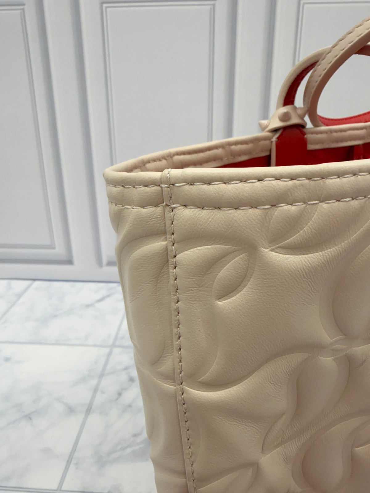 LIKE NEW - Christian Louboutin Beige Nappa Embossed Cabata Tote W/ Matching Pouch