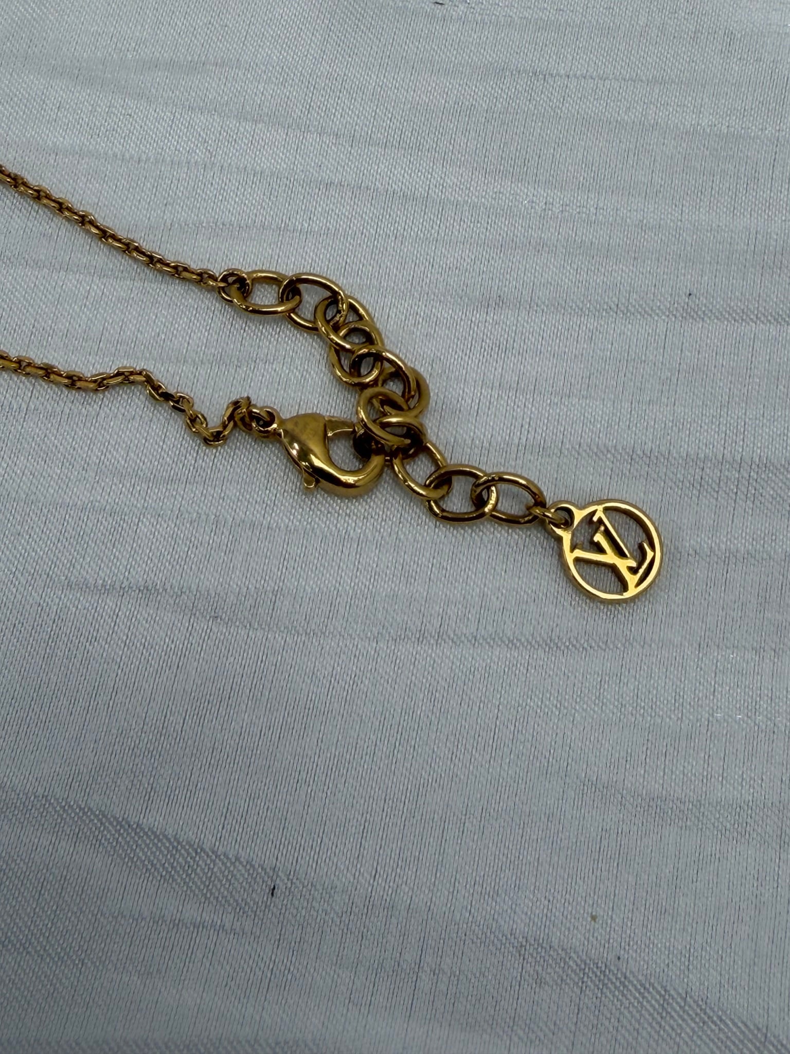 Louis Vuitton Blossom Logo Monogram Gold Tone Bracelet