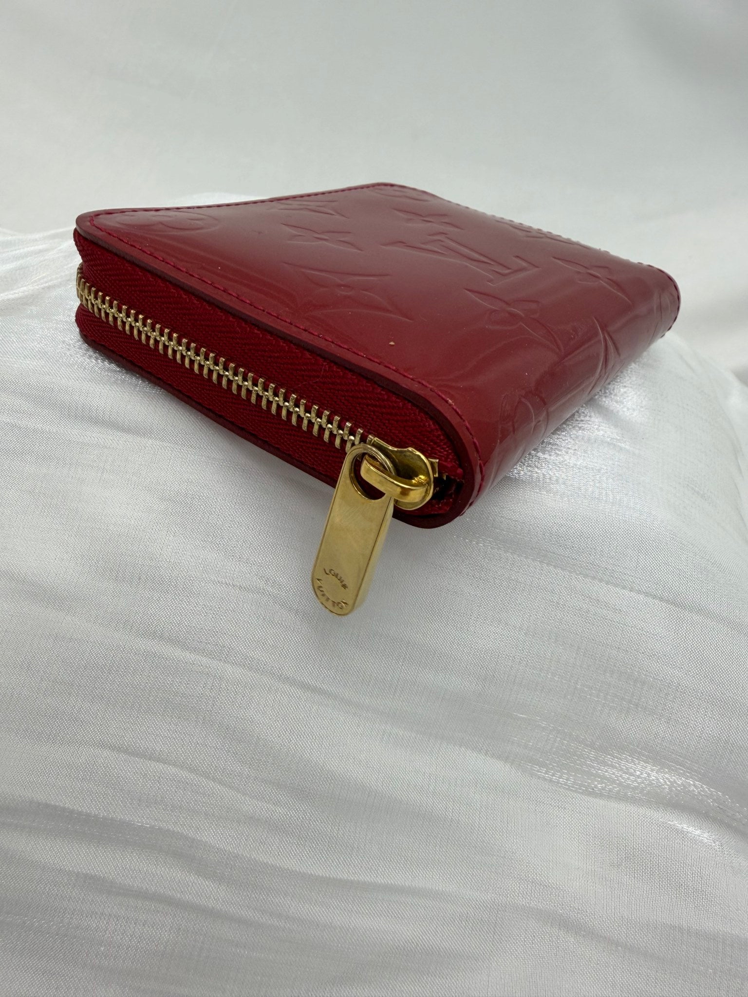 Louis Vuitton Red Vernis Compact Zippy Wallet