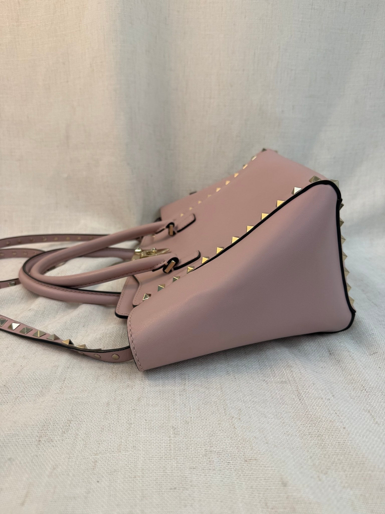 Valentino Light Pink Rockstud Two Way Tote Bag