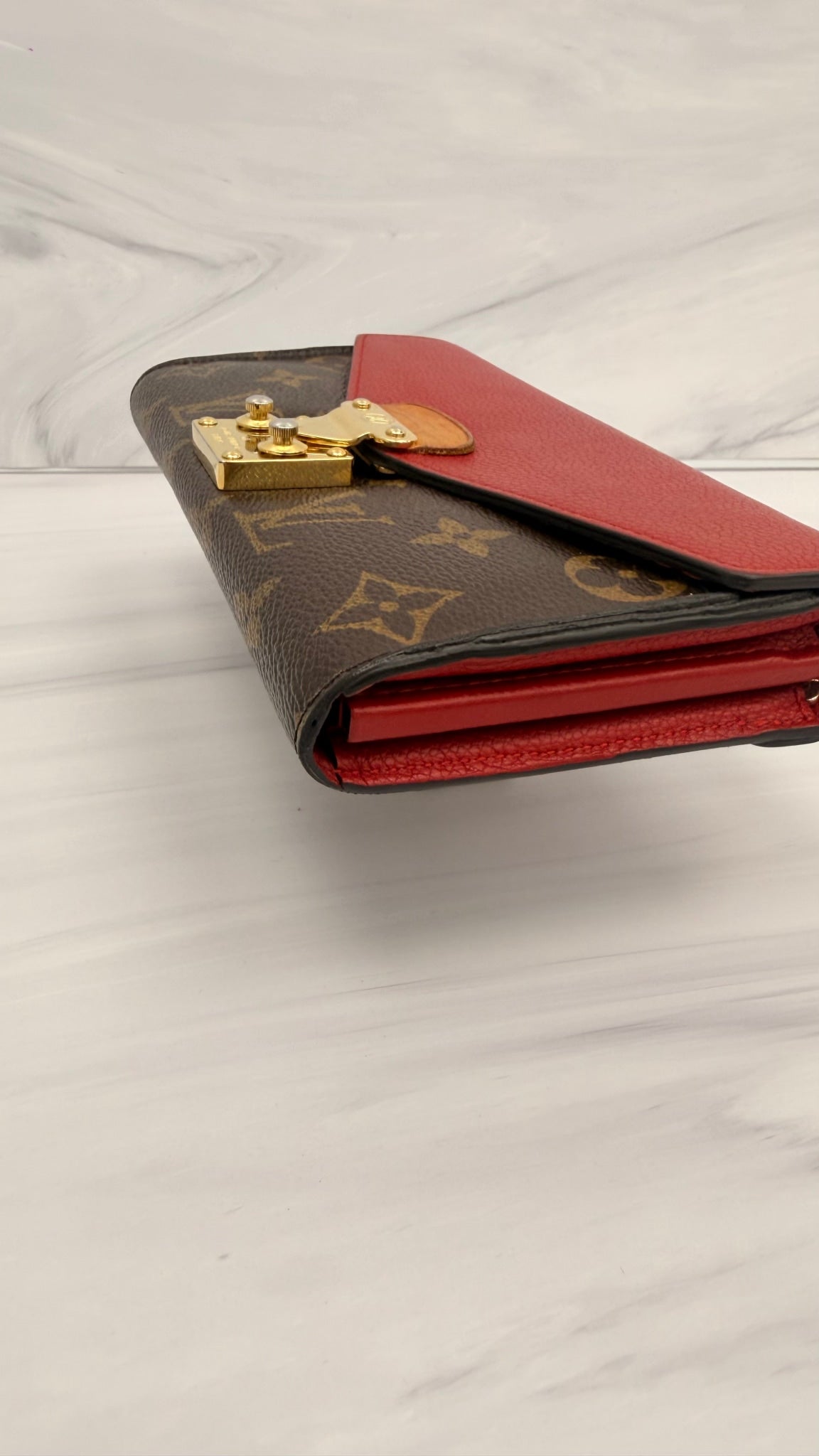 Louis Vuitton Red Monogram Pallas Long Wallet
