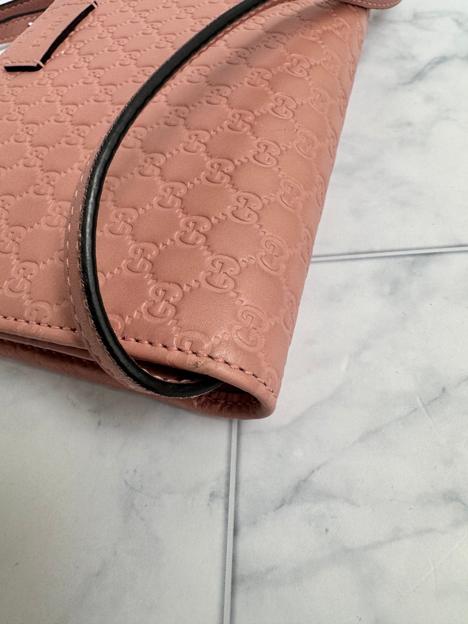 Gucci Pink Micro Guccissima Leather Crossbody Bag