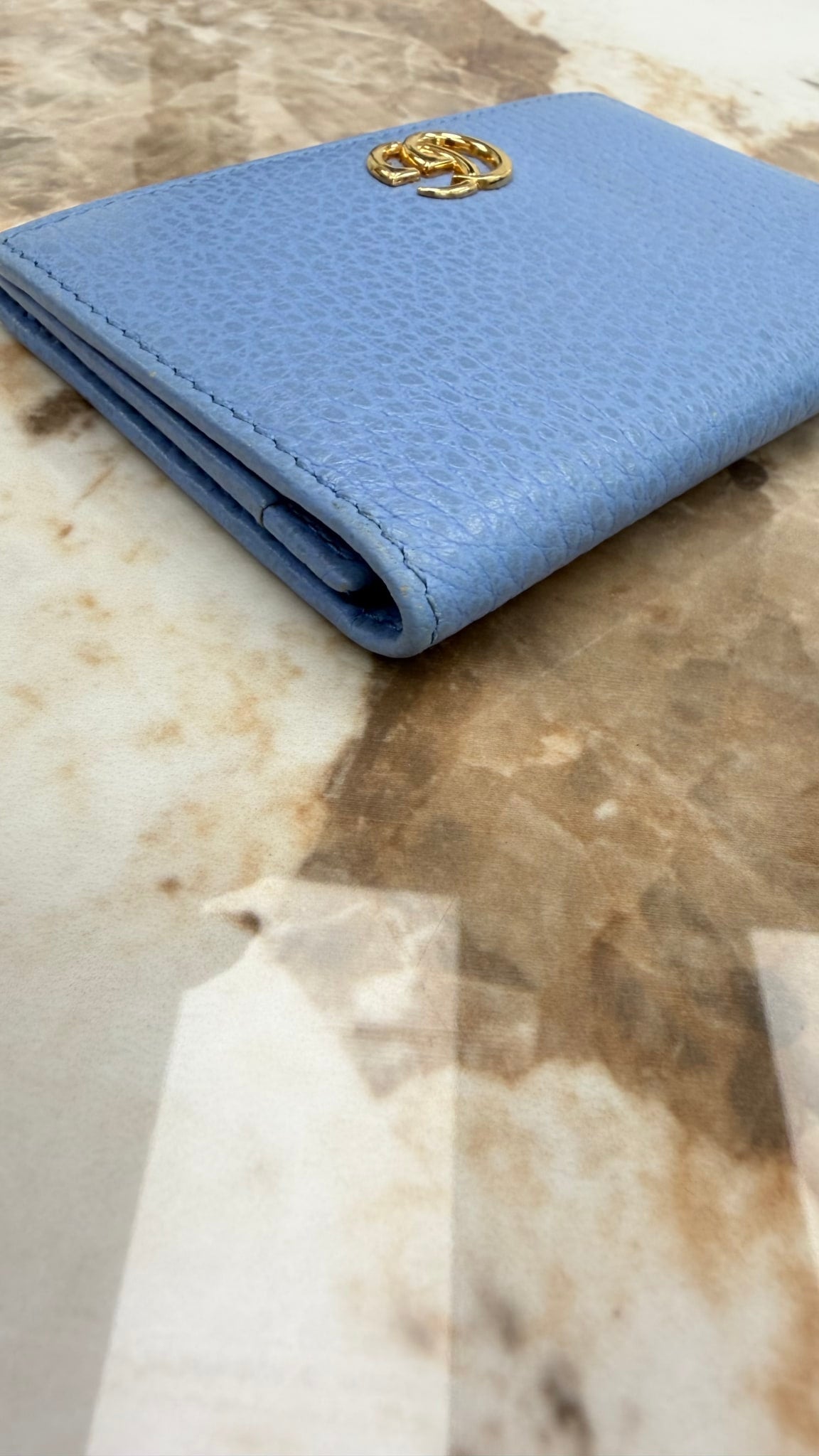 Gucci Blue Leather Marmont Card Case