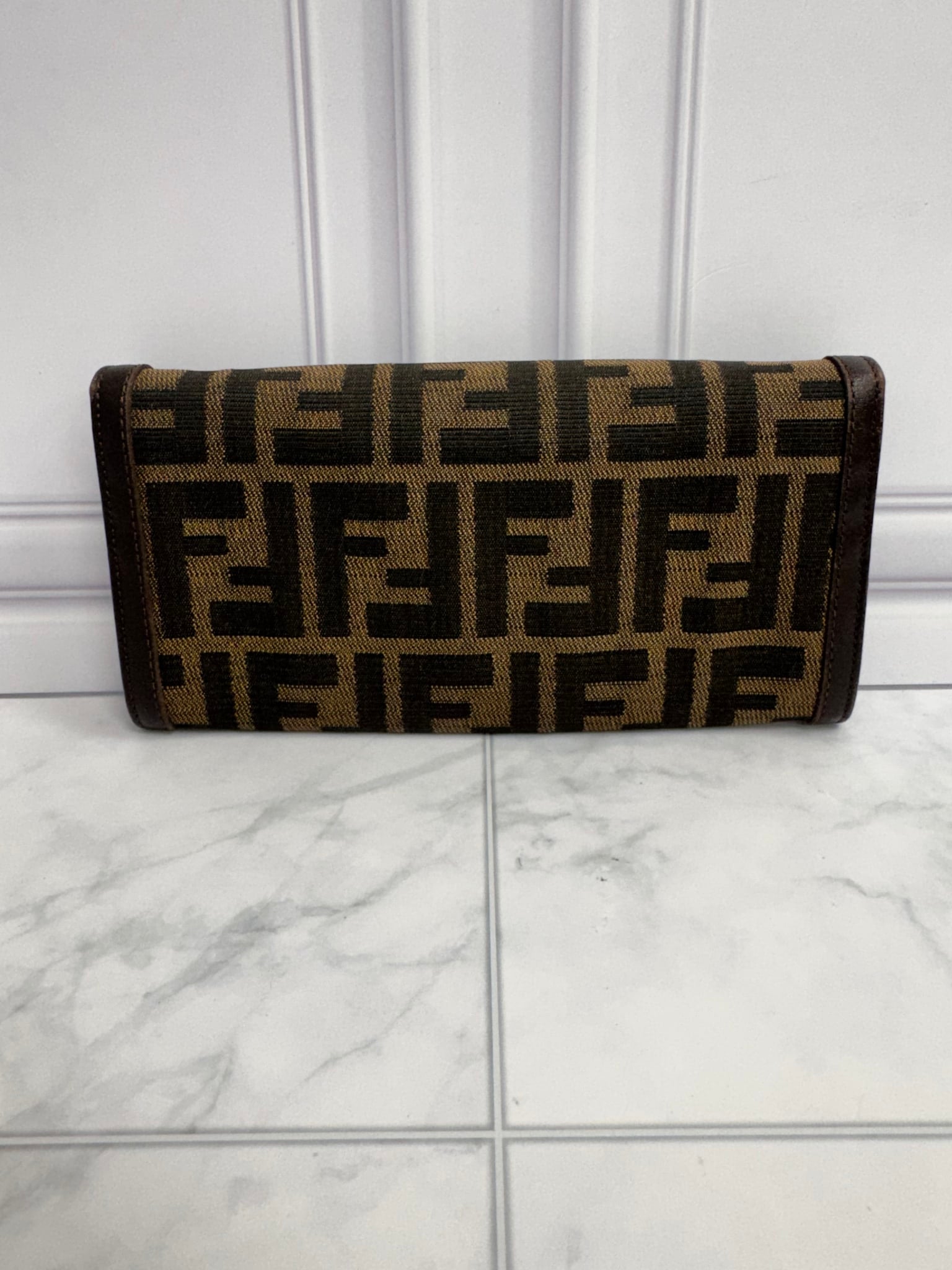 Fendi Brown Zucca Canvas Long Wallet