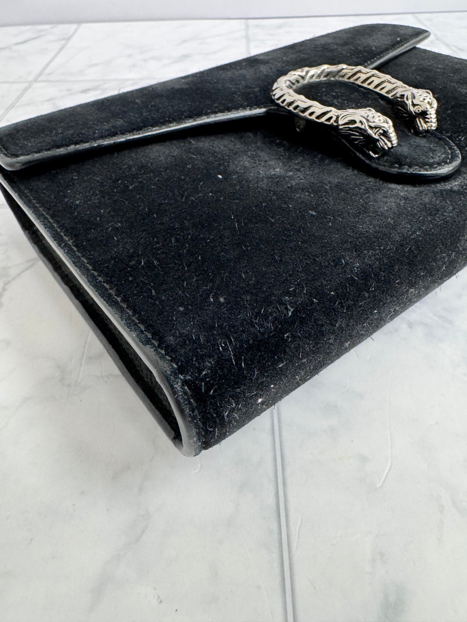 Gucci Black Suede Dionysus Crossbody Bag
