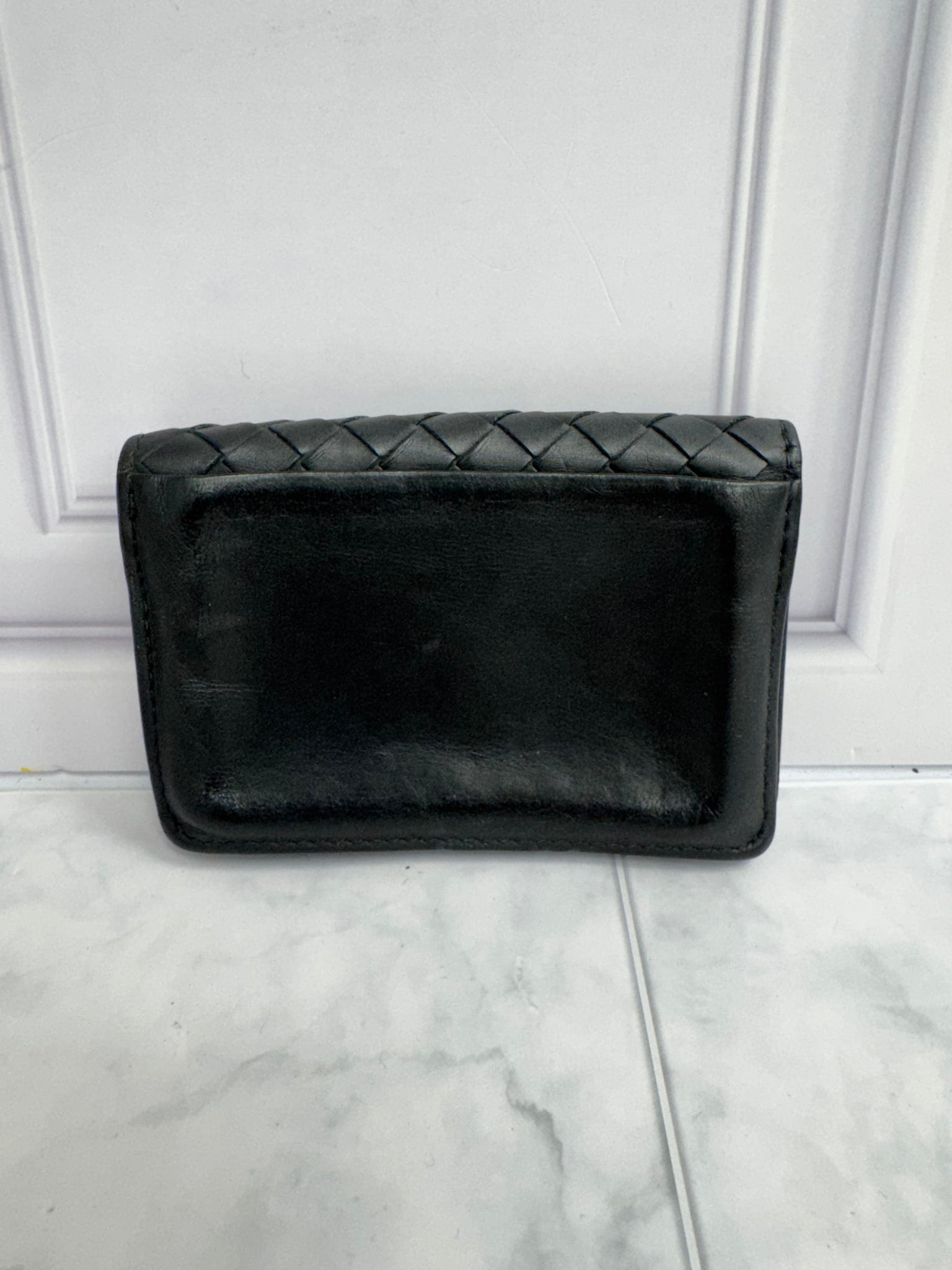 Bottega Veneta Black Intrecciato Leather Card Case