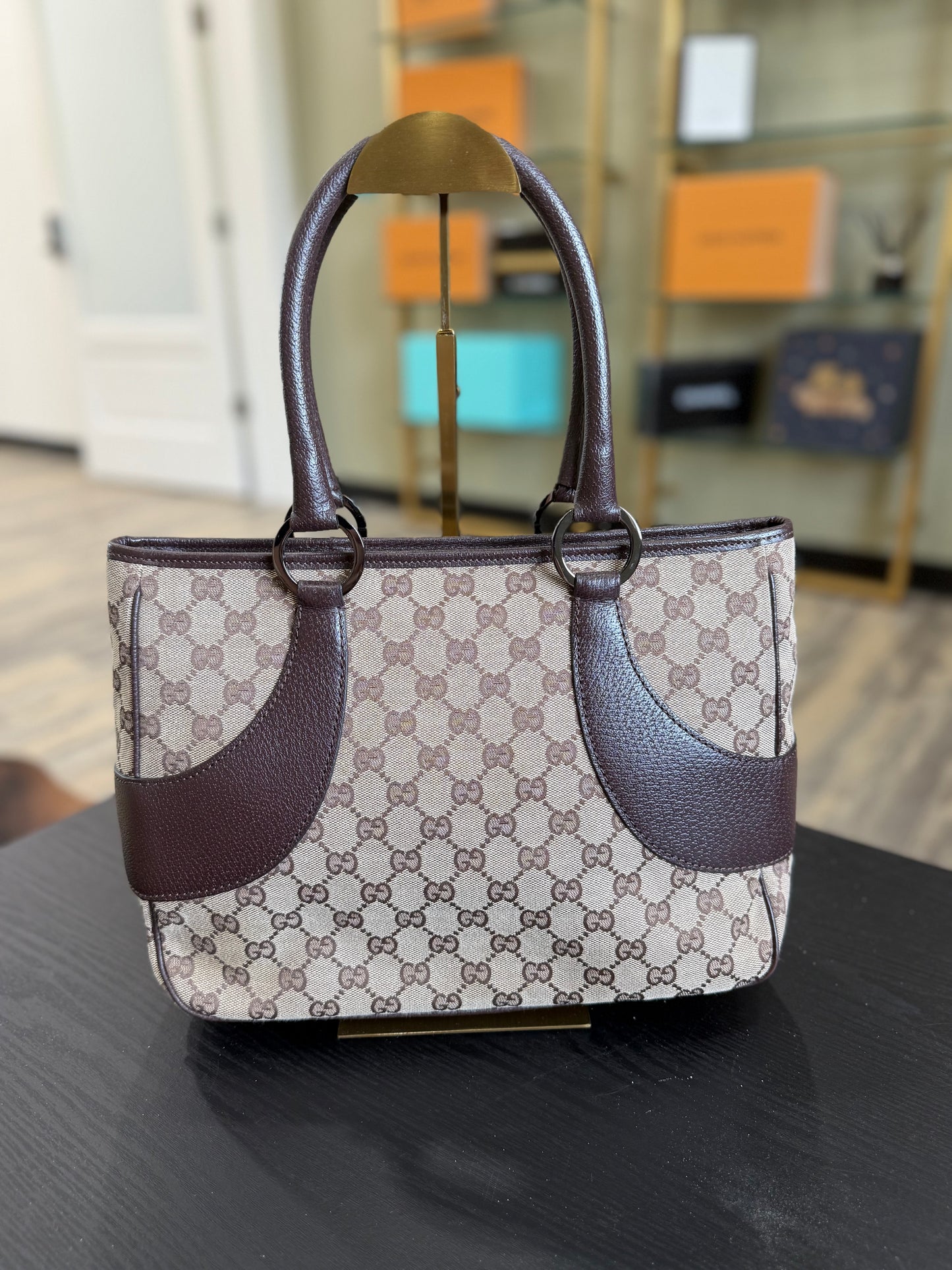 Gucci GG Brown Canvas Tote Bag