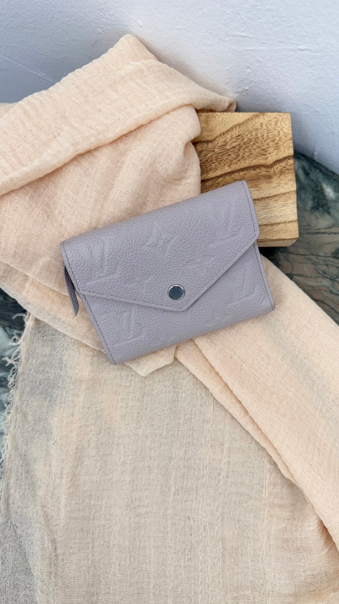 Louis Vuitton Grey Empreinte Leather Compact Wallet